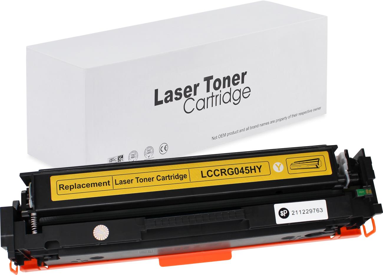 съвместима тонер касета за принтери и печатащи устройства на Canon I-Sensys LBP613Cdw Toner CA-045XY | 1243C002 / CRG045H. Ниски цени, прецизно изпълнение, високо качество.