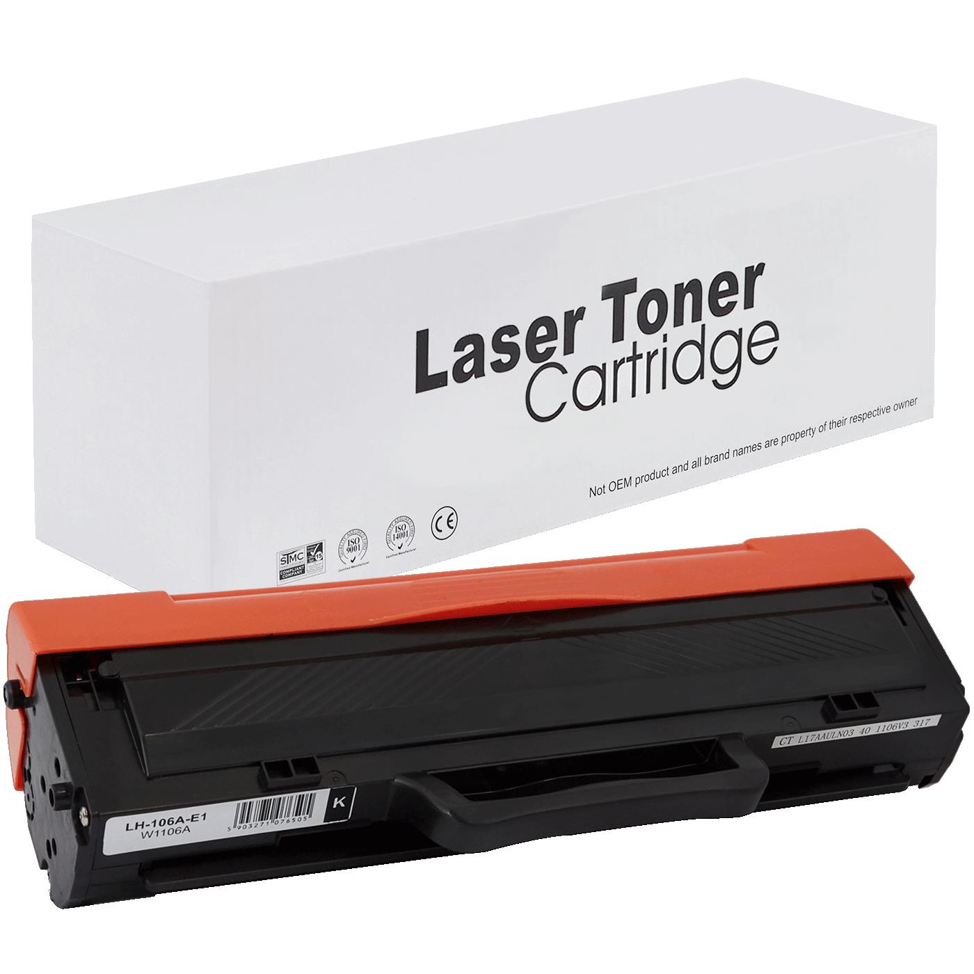 съвместима тонер касета за принтери и печатащи устройства на Hewlett Packard (HP) LASER 107A Toner HP-106A | W1106A. Ниски цени, прецизно изпълнение, високо качество.