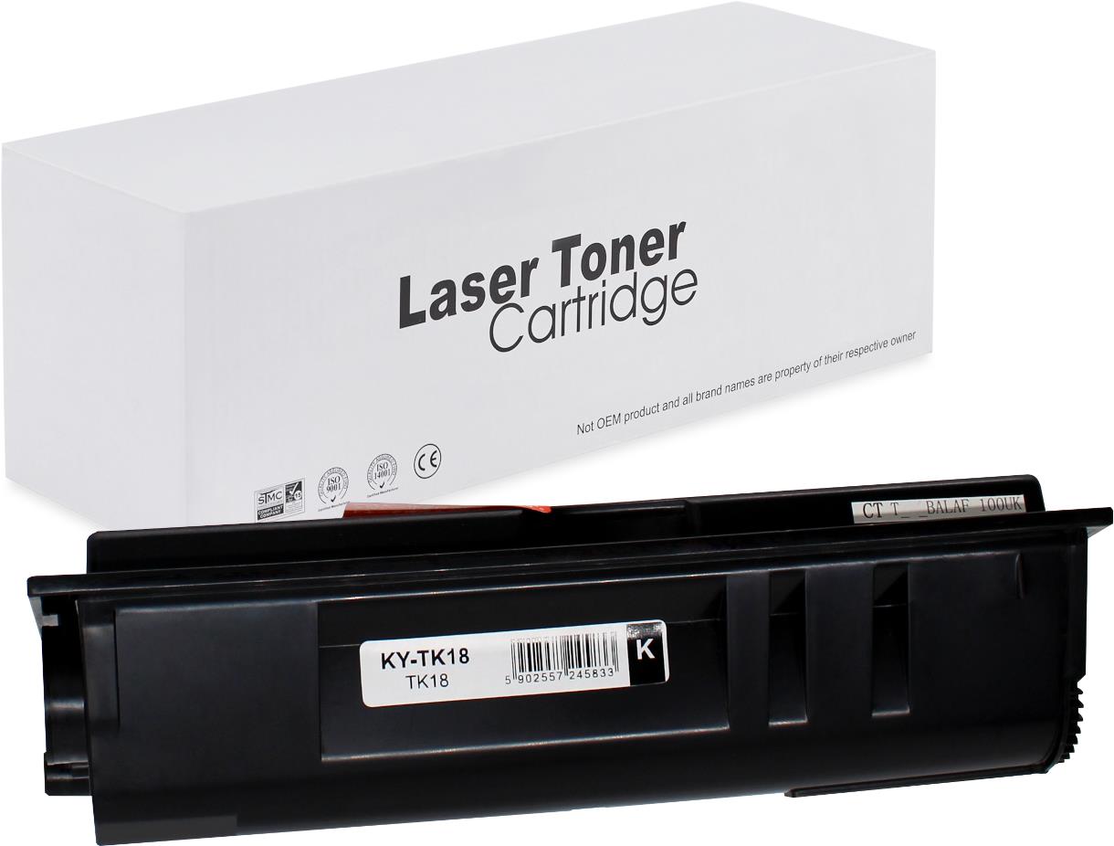 съвместима тонер касета за принтери и печатащи устройства на Kyocera Mita FS-1018 Toner KY-TK18 | TK18. Ниски цени, прецизно изпълнение, високо качество.