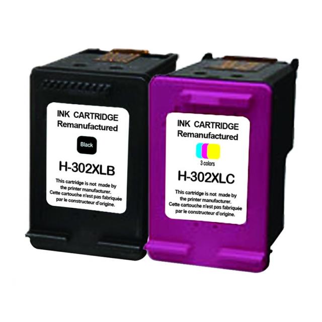 Комплект мастилени касети за принтери и печатащи устройства на Hewlett Packard (HP) DESKJET 1110 302XL HP302XL F6U68AE F6U67AE. Ниски цени, прецизно изпълнение, високо качество.