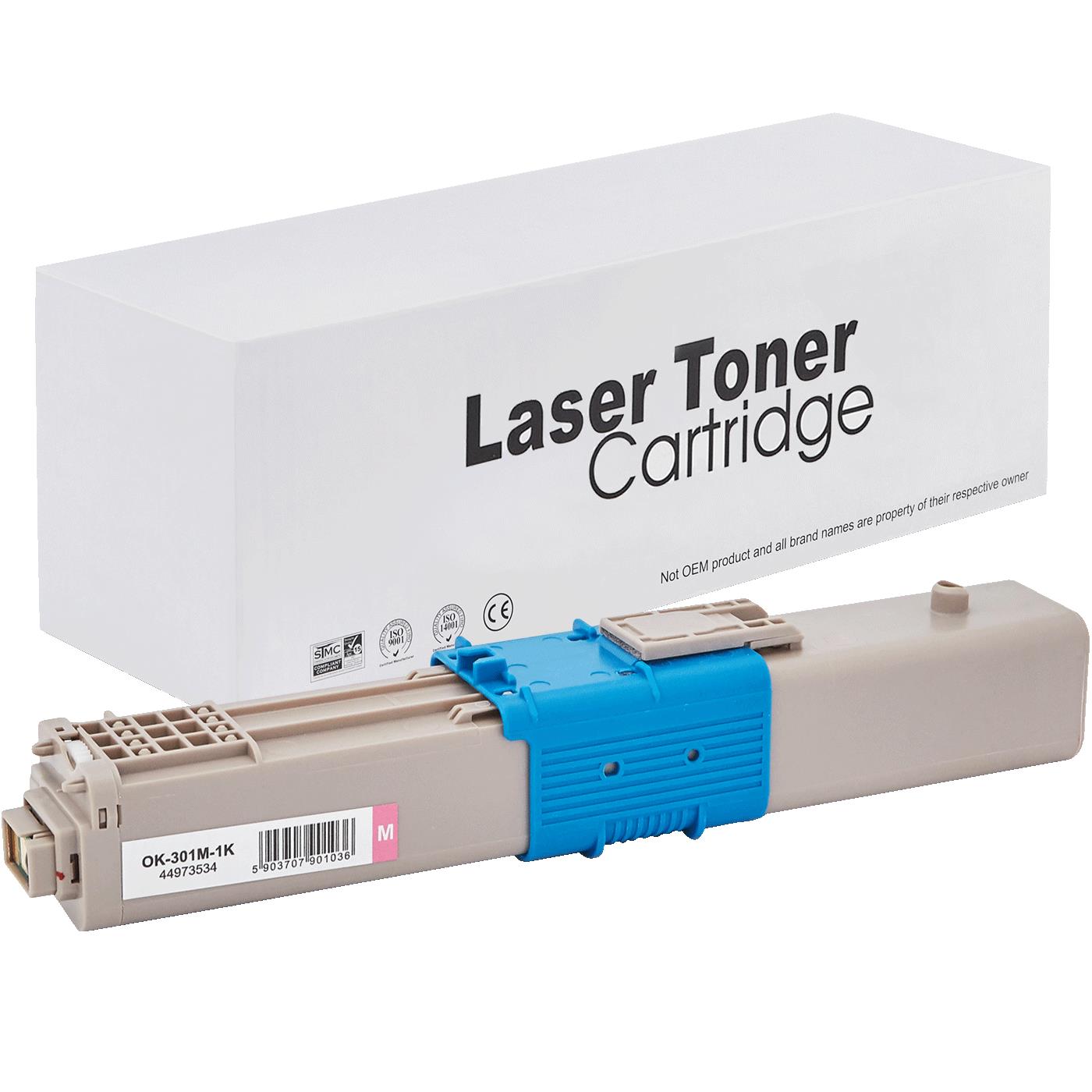 съвместима тонер касета за принтери и печатащи устройства на Oki C 301 DN Toner OK-301M | 44973534. Ниски цени, прецизно изпълнение, високо качество.