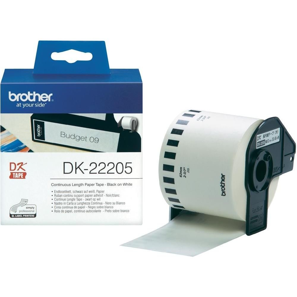 етикети за принтери и печатащи устройства на Brother QL-820NW Brother DK-22205 Етикети (Black on White). Ниски цени, прецизно изпълнение, високо качество.