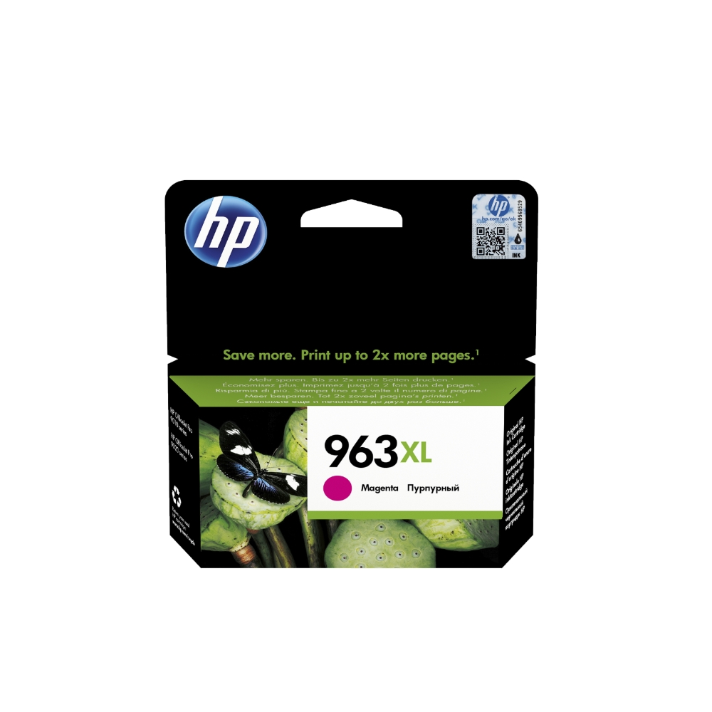 Оригинална мастилена касета (глава, патрон, мастилница) за принтери и печатащи устройства на Hewlett Packard (HP) 9013AiO 3JA28AE no 963XL magenta. Ниски цени, прецизно изпълнение, високо качество.