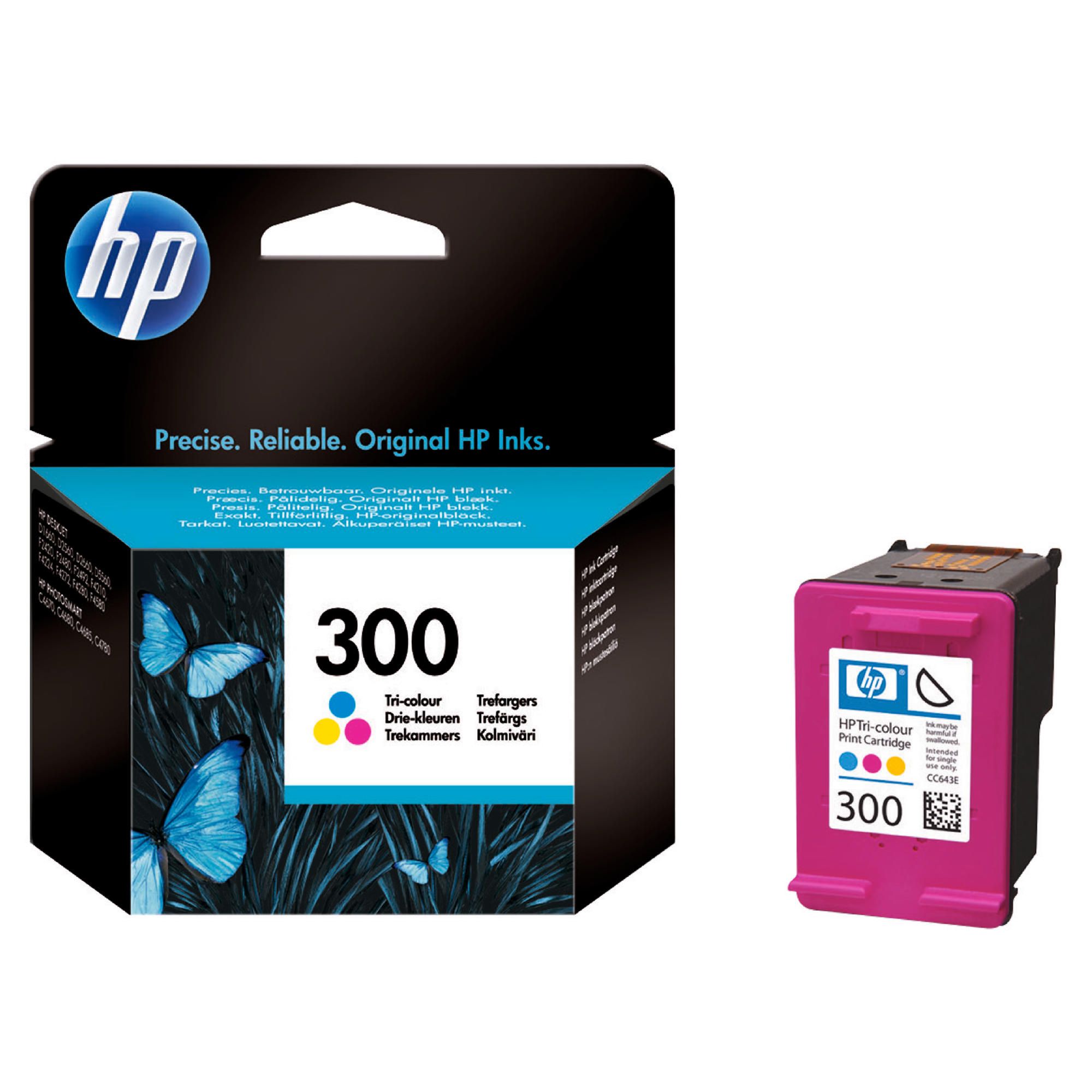 патрон, мастилена касета-глава, мастилница за принтери и печатащи устройства на Hewlett Packard (HP) DeskJet F2420 CC643EE No 300. Ниски цени, прецизно изпълнение, високо качество.
