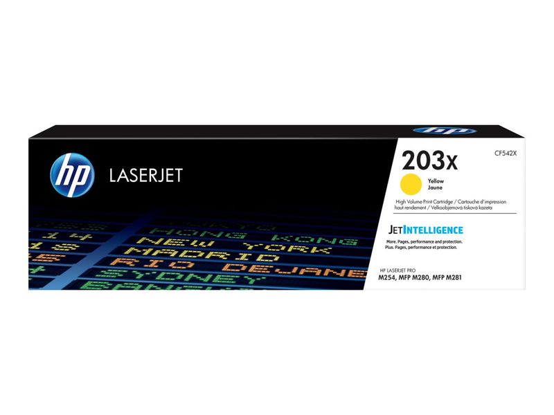 Оригинална тонер касета за принтери и печатащи устройства на Hewlett Packard (HP) Color LaserJet Pro M254dw CF542X, 203X. Ниски цени, прецизно изпълнение, високо качество.