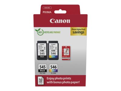 Комплект оригинални мастилени касети за принтери и печатащи устройства на Canon PIXMA iP2850, PIXMA MG2450, PIXMA MG2550, PIXMA TR4550, PIXMA TR4551  8287B008, PG-545, CL-546 2 pack. Ниски цени, прецизно изпълнение, високо качество.