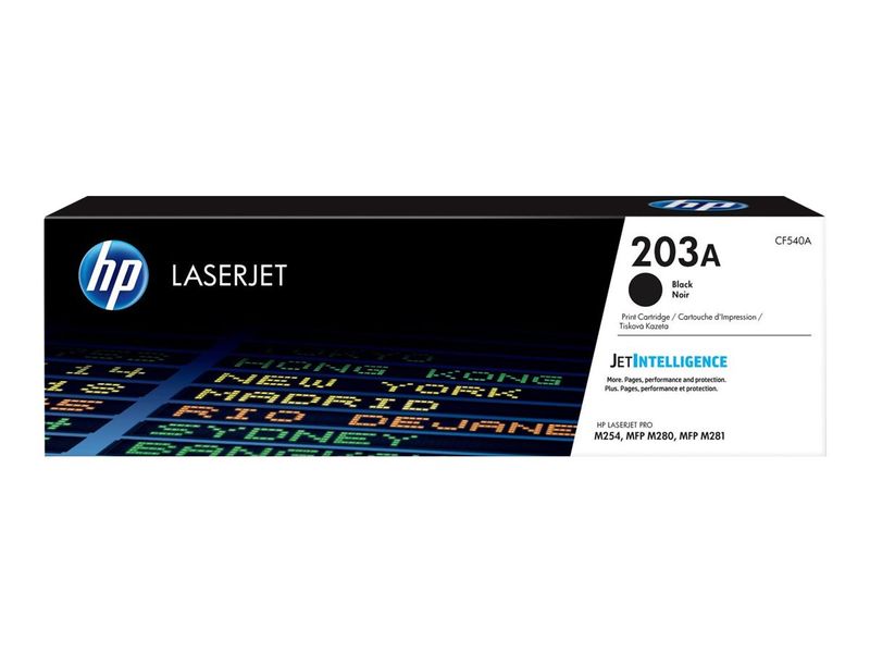 Оригинална тонер касета за принтери и печатащи устройства на Hewlett Packard (HP) Color LaserJet Pro M280nw mfp CF540A, No 203A. Ниски цени, прецизно изпълнение, високо качество.