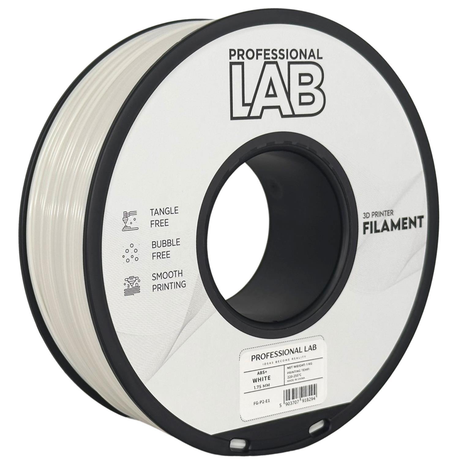 филамент за 3D принтери за принтери и печатащи устройства на 3D print Filament филамент за 3D принтери ABS+ 1кг. бял, white ABS+ white, Prof. Lab. Ниски цени, прецизно изпълнение, високо качество.