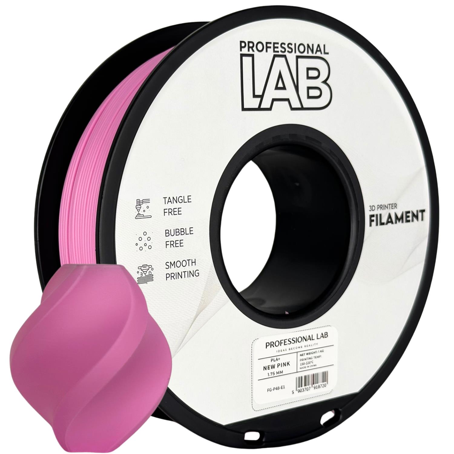 филамент за 3D принтери за принтери и печатащи устройства на 3D print Filament филамент за 3D принтери PLA+ new pink 1кг. розов PLA+ new pink, Prof. Lab. Ниски цени, прецизно изпълнение, високо качество.