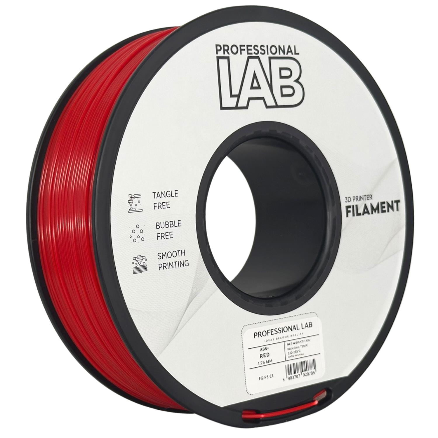 филамент за 3D принтери за принтери и печатащи устройства на 3D print Filament филамент за 3D принтери ABS+ 1кг червен, red ABS+ red, Prof. Lab. Ниски цени, прецизно изпълнение, високо качество.
