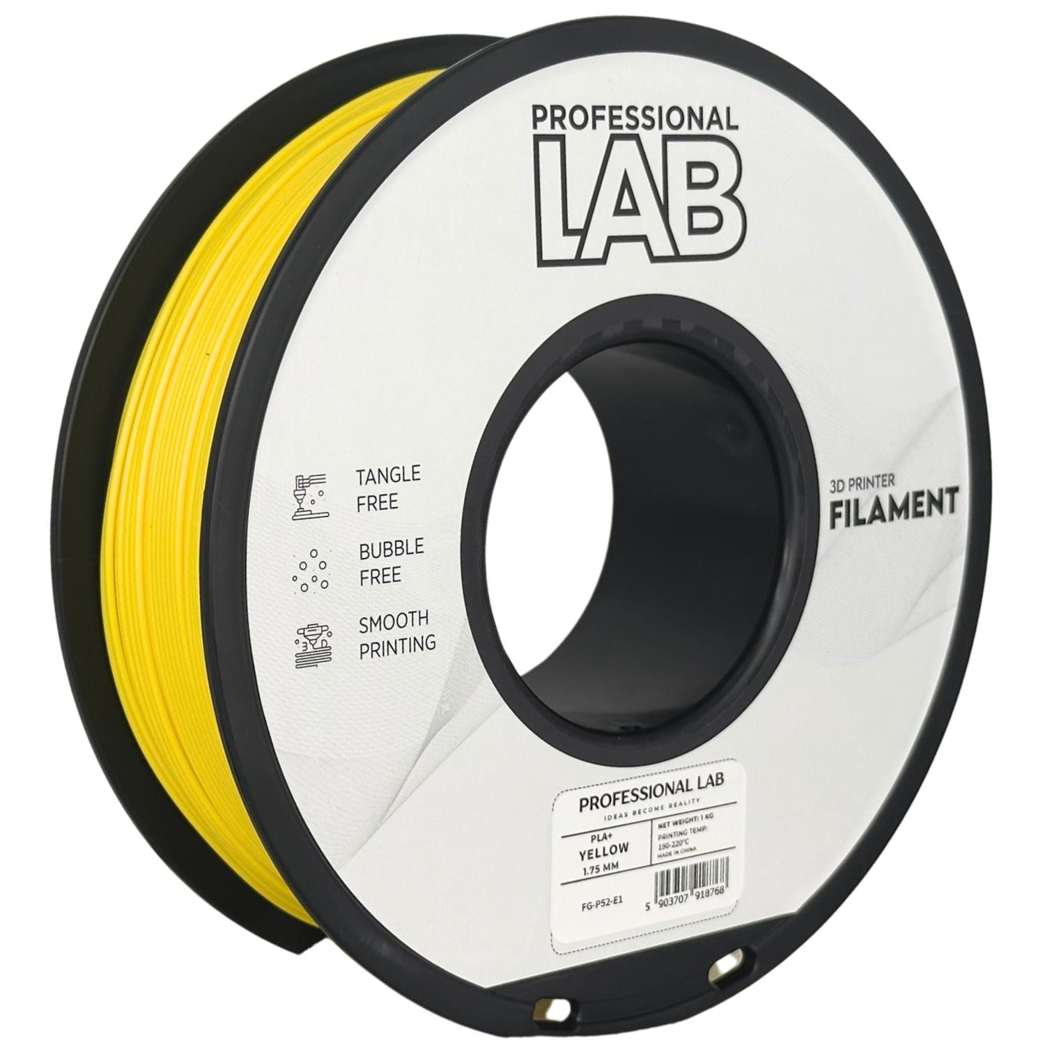 филамент за 3D принтери за принтери и печатащи устройства на 3D print Filament филамент за 3D принтери PLA+ yellow 1кг. жълт PLA+ yellow, Prof. Lab.  цнимка 2.