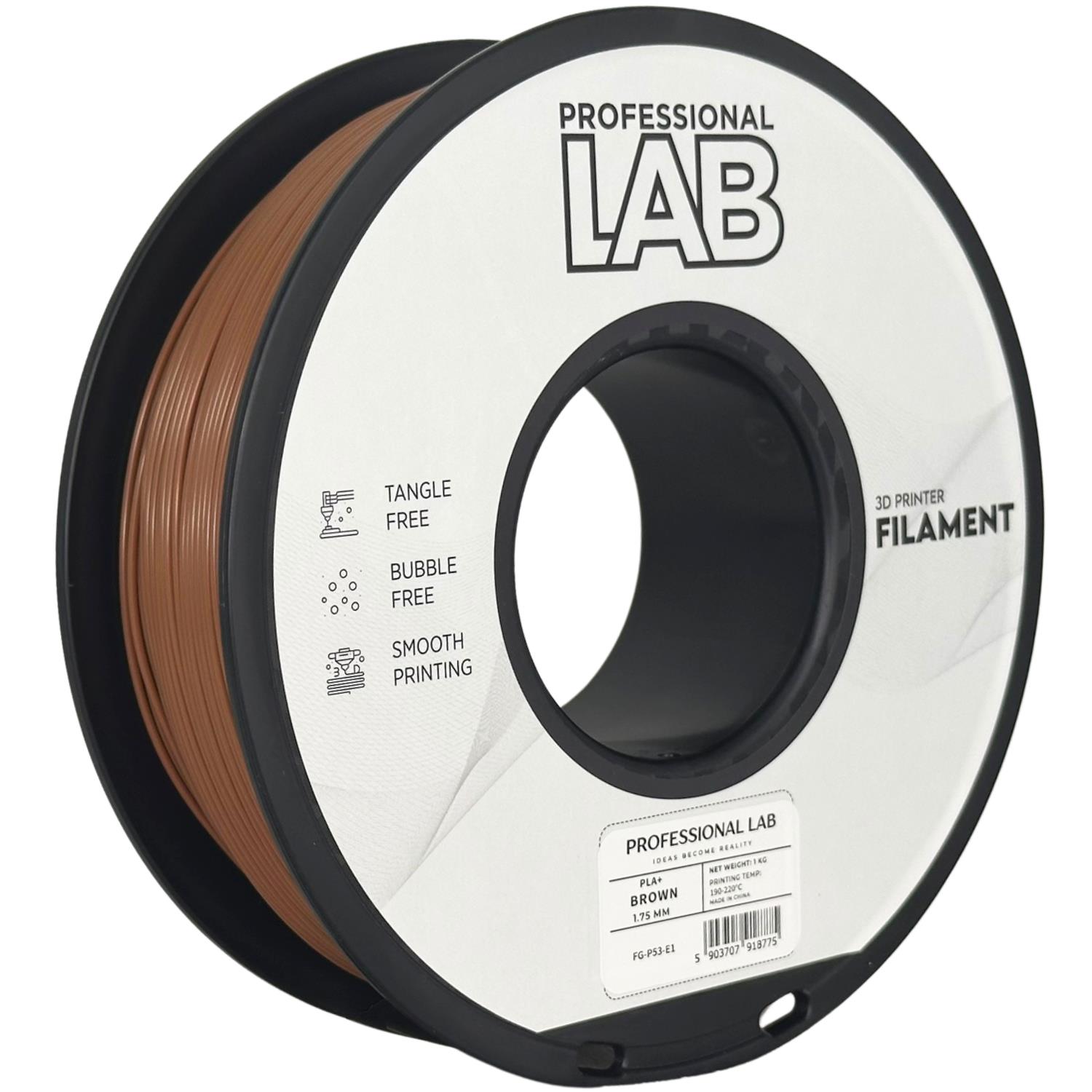филамент за 3D принтери за принтери и печатащи устройства на 3D print Filament филамент за 3D принтери PLA+ brown 1кг кафяв PLA+ brown, Prof. Lab.  цнимка 2.