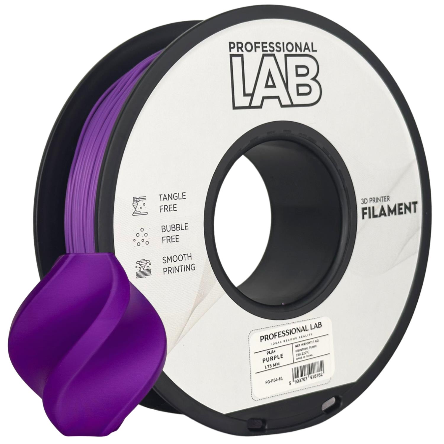филамент за 3D принтери за принтери и печатащи устройства на 3D print Filament филамент за 3D принтери PLA+ purple 1кг лилав PLA+ purple, Prof. Lab. Ниски цени, прецизно изпълнение, високо качество.