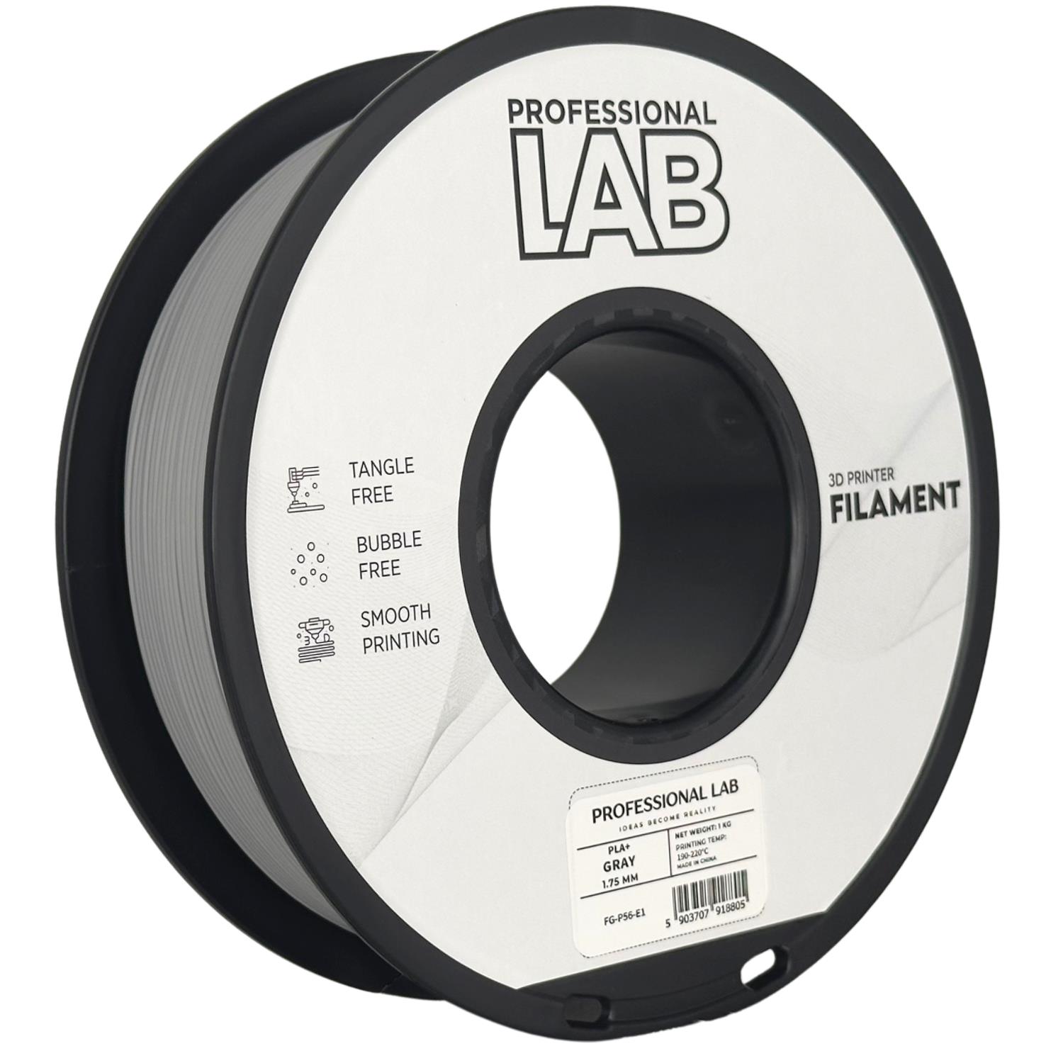 филамент за 3D принтери за принтери и печатащи устройства на 3D print Filament филамент за 3D принтери PLA+ gray 1кг. сив PLA+ gray, Prof. Lab.  цнимка 2.