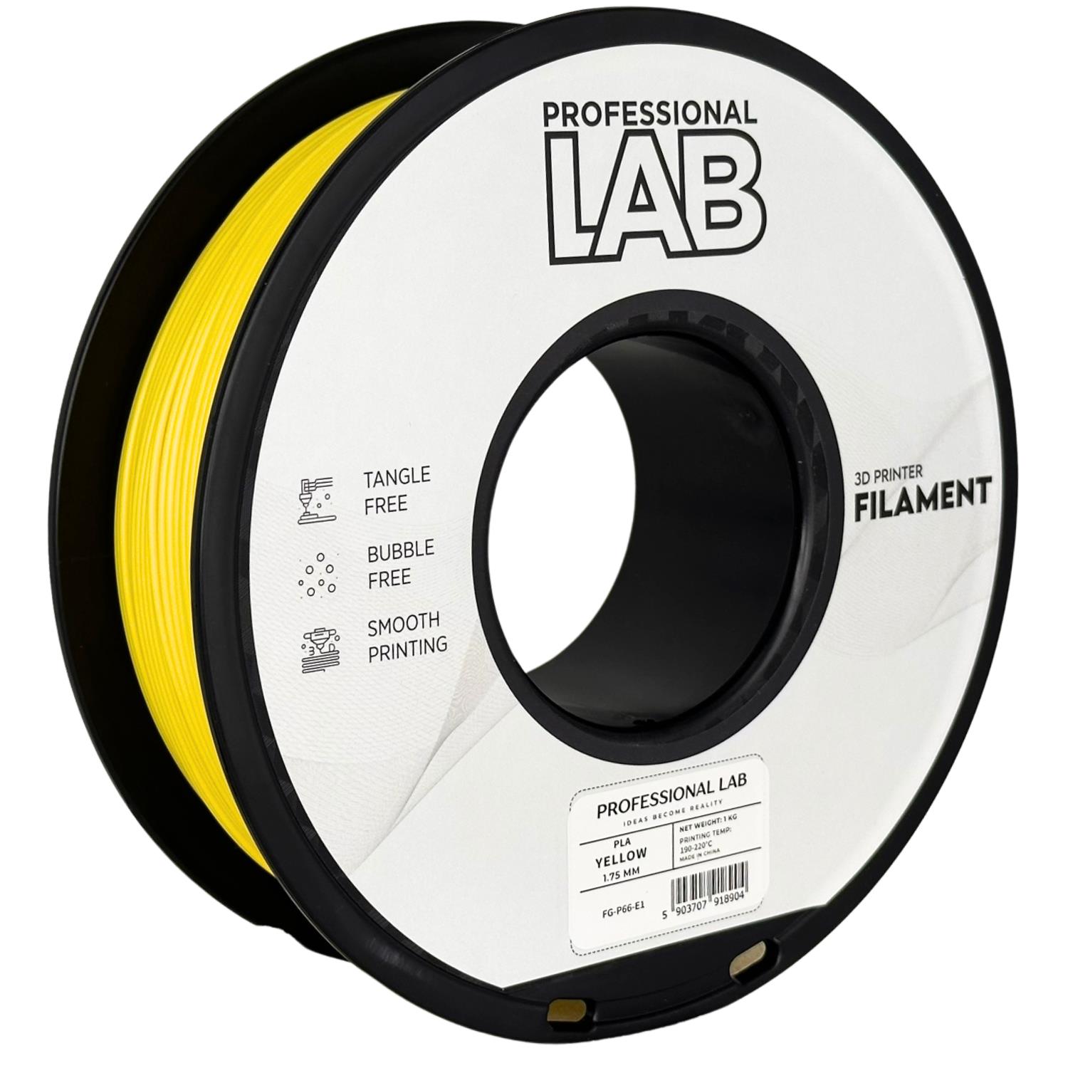 филамент за 3D принтери за принтери и печатащи устройства на 3D print Filament филамент за 3D принтери PLA yellow 1кг. жълт PLA yellow, Prof. Lab.  цнимка 2.