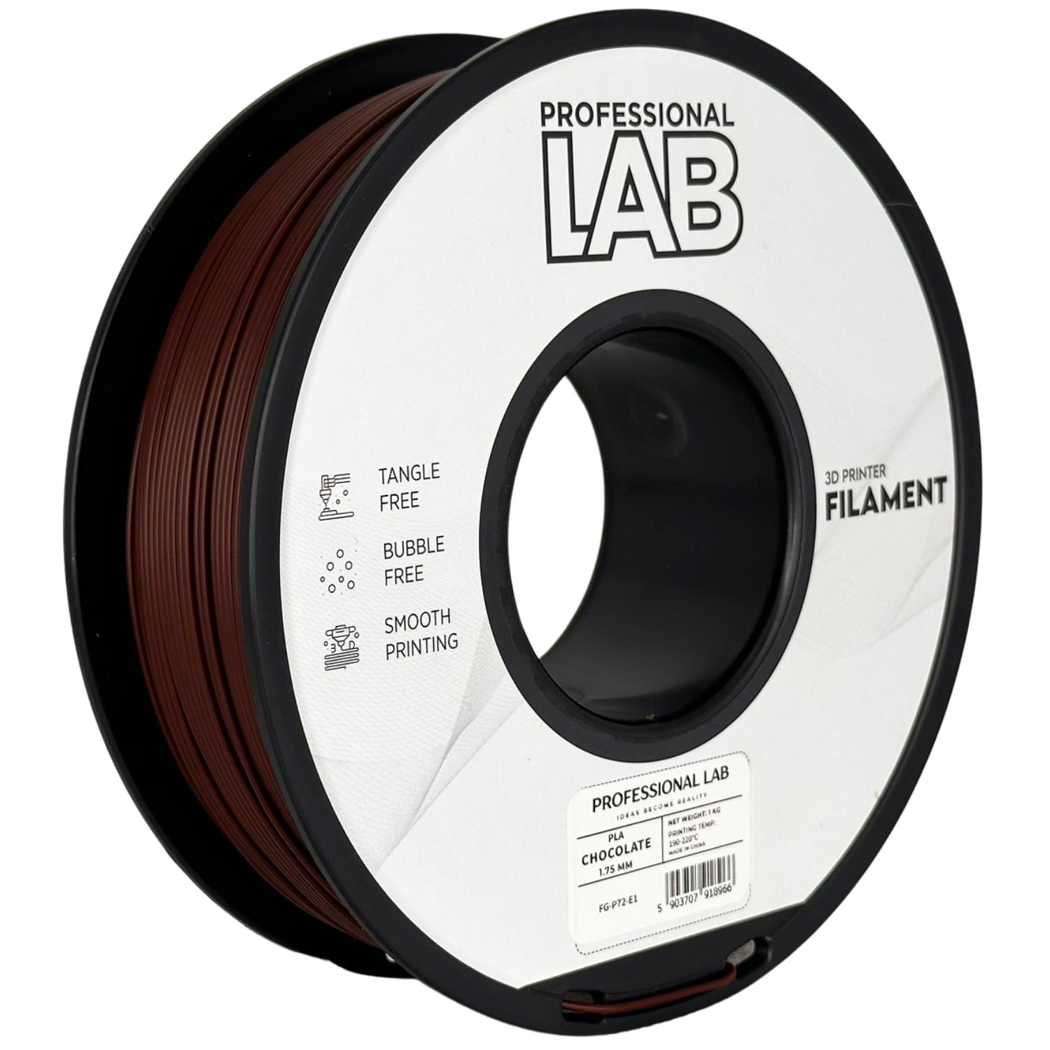 филамент за 3D принтери за принтери и печатащи устройства на 3D print Filament филамент за 3D принтери PLA chocolate 1КГ шоколад PLA chocolate, Prof. Lab.  цнимка 2.