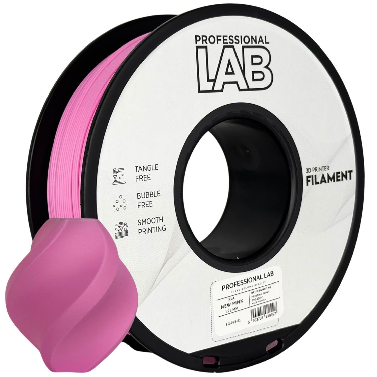 филамент за 3D принтери за принтери и печатащи устройства на 3D print Filament филамент за 3D принтери PLA new pink 1 кг. розов PLA new pink, Prof. Lab. Ниски цени, прецизно изпълнение, високо качество.