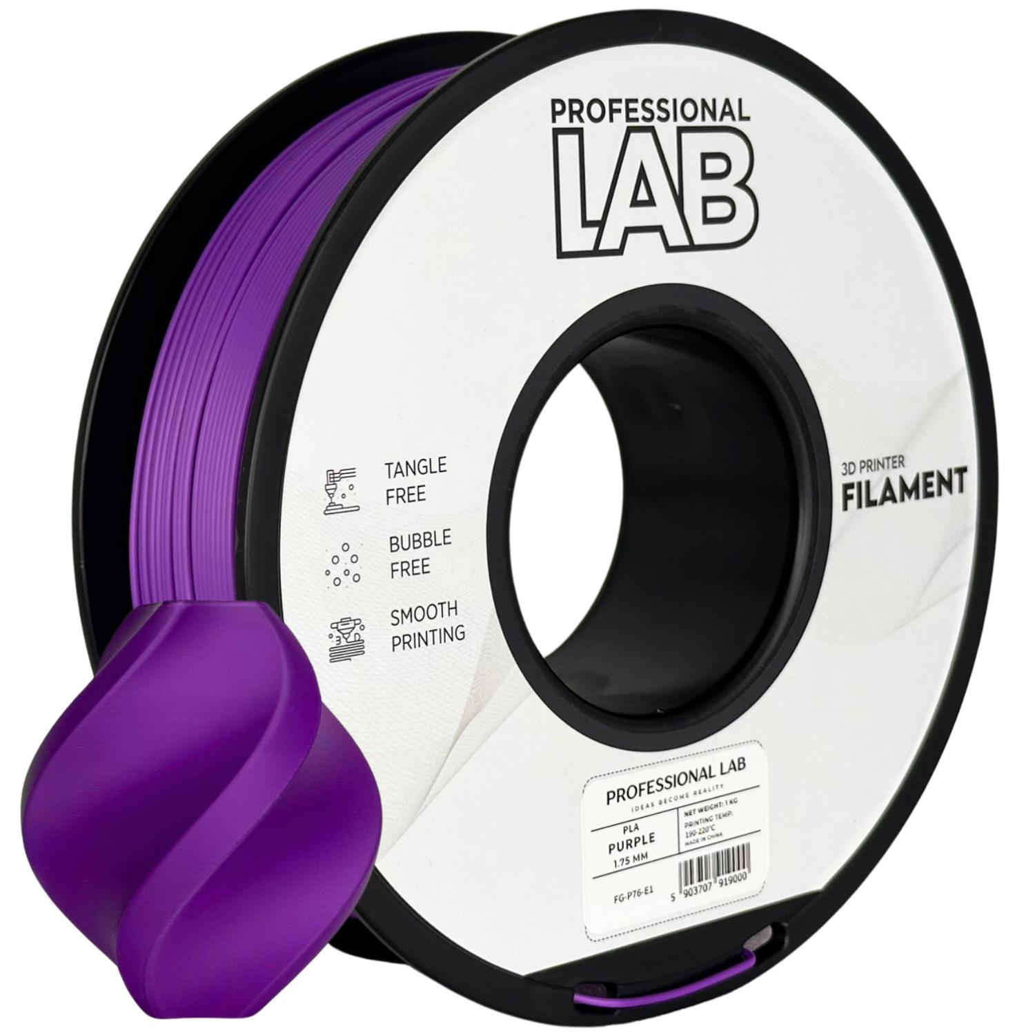 филамент за 3D принтери за принтери и печатащи устройства на 3D print Filament филамент за 3D принтери PLA purple 1кг. лилав PLA purple, Prof. Lab. Ниски цени, прецизно изпълнение, високо качество.