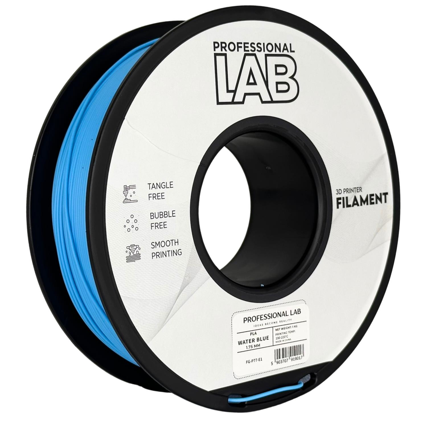 филамент за 3D принтери за принтери и печатащи устройства на 3D print Filament филамент за 3D принтери PLA water blue 1кг. водно синьо PLA water blue, Prof. Lab.  цнимка 2.