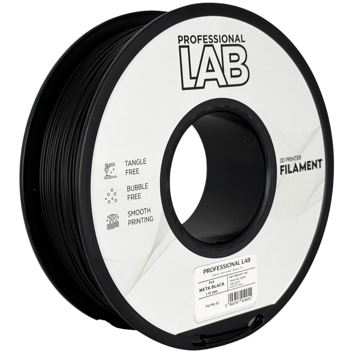 филамент за 3D принтери за принтери и печатащи устройства на 3D print Filament филамент за 3D принтери PLA meta black 1кг мета черен PLA meta black, Prof. Lab.  цнимка 2.