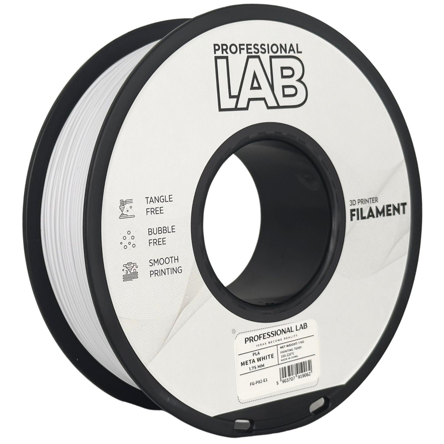 филамент за 3D принтери за принтери и печатащи устройства на 3D print Filament филамент за 3D принтери PLA meta white 1кг. мета бял PLA meta white, Prof. Lab.  цнимка 2.