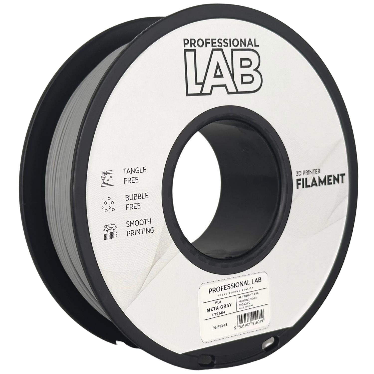 филамент за 3D принтери за принтери и печатащи устройства на 3D print Filament филамент за 3D принтери PLA meta gray 1кг. сив PLA meta gray, Prof. Lab.  цнимка 3.