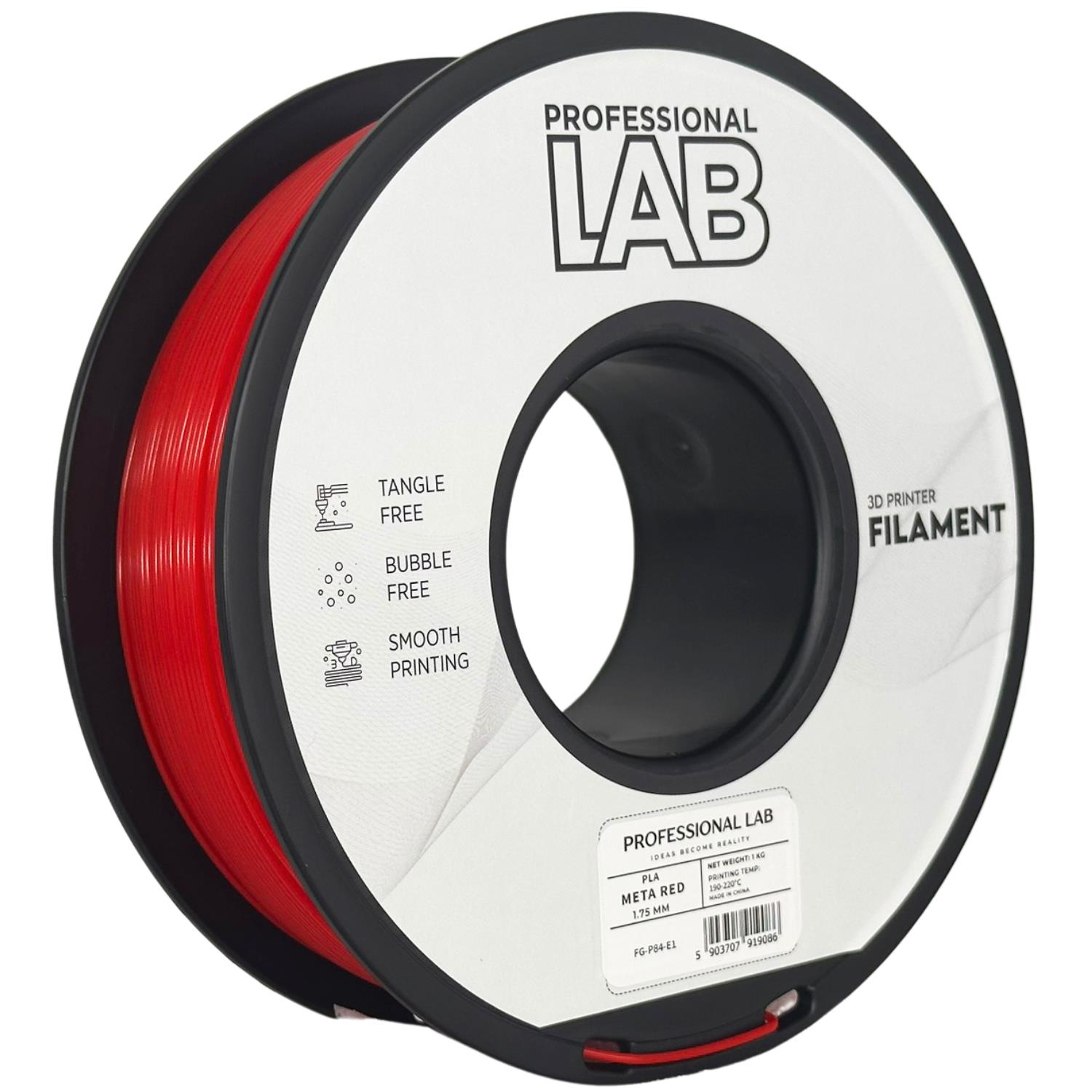 филамент за 3D принтери за принтери и печатащи устройства на 3D print Filament филамент за 3D принтери PLA meta red 1кг мета червено PLA meta red, Prof. Lab.  цнимка 2.
