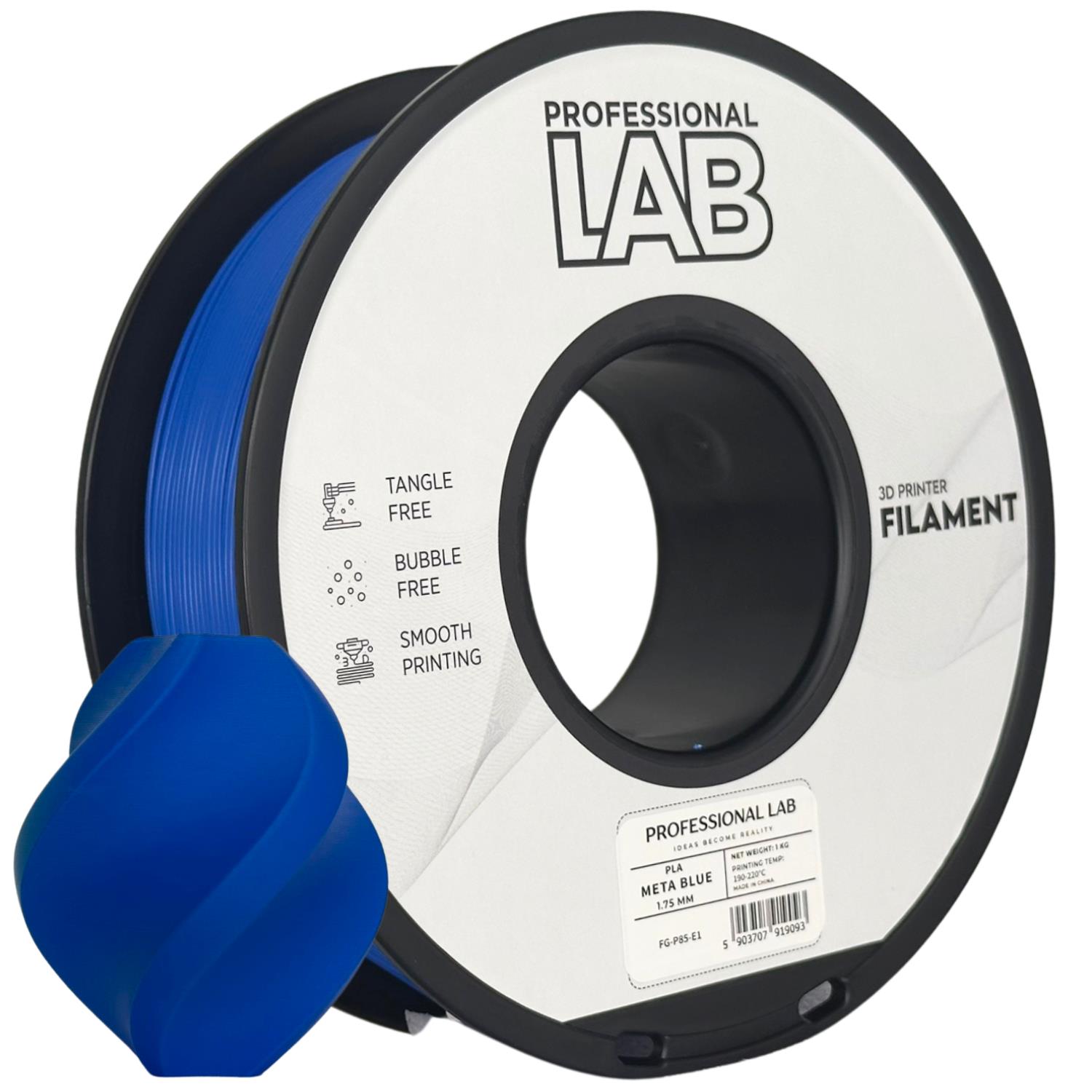 филамент за 3D принтери за принтери и печатащи устройства на 3D print Filament филамент за 3D принтери PLA meta blue 1кг мета син PLA meta blue, Prof. Lab. Ниски цени, прецизно изпълнение, високо качество.