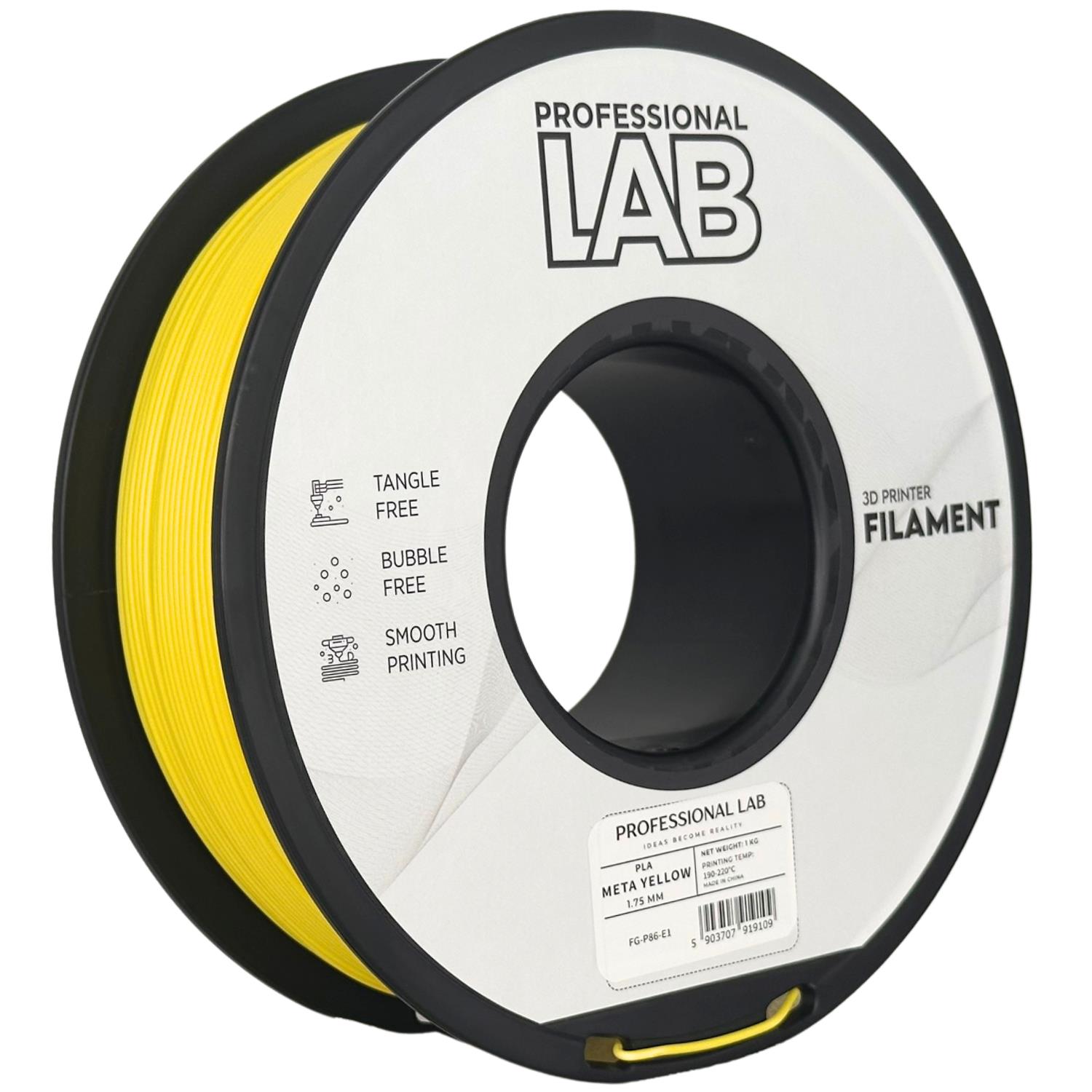 филамент за 3D принтери за принтери и печатащи устройства на 3D print Filament филамент за 3D принтери PLA meta yellow 1кг. жълт PLA meta yellow, Prof. Lab.  цнимка 2.