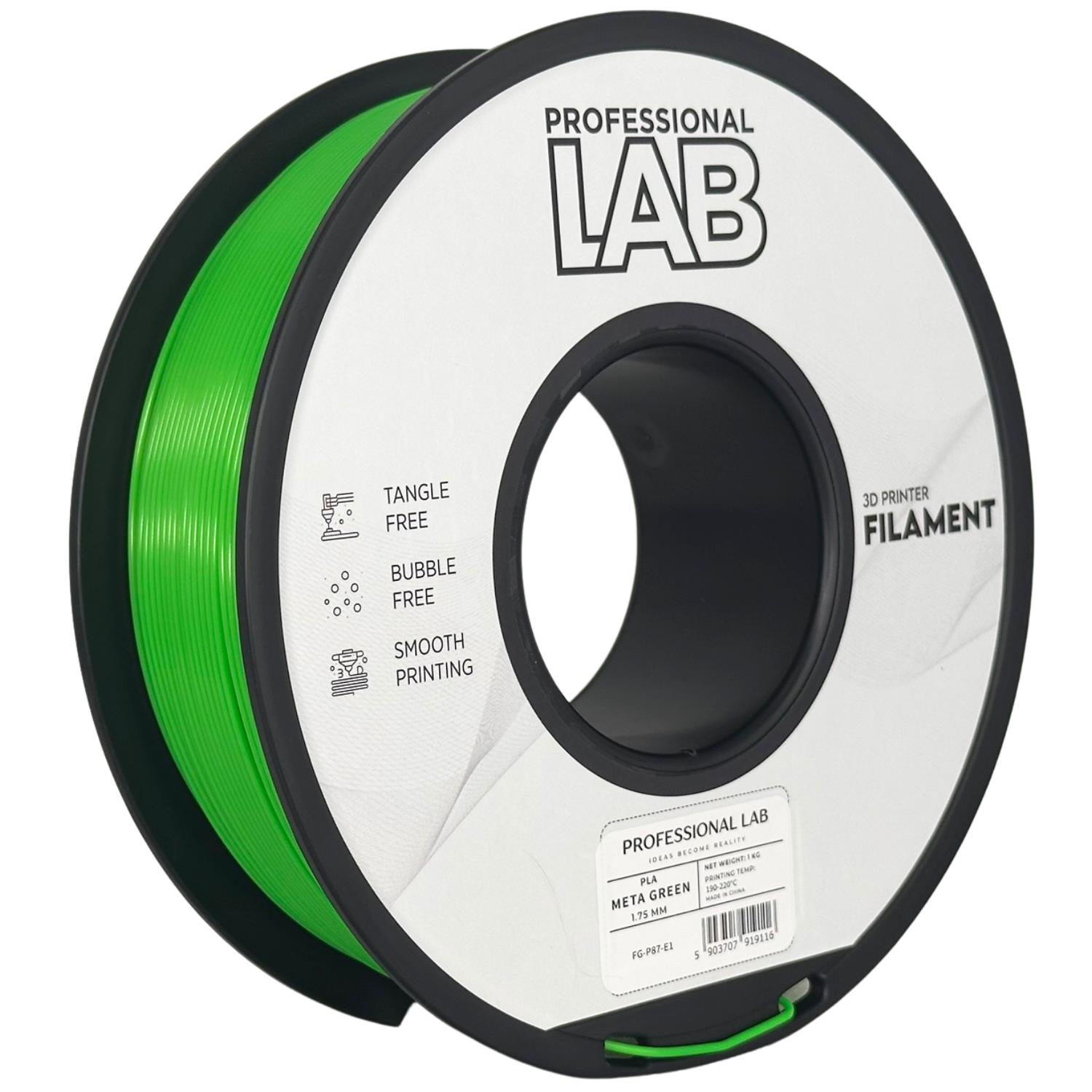 филамент за 3D принтери за принтери и печатащи устройства на 3D print Filament филамент за 3D принтери PLA meta green 1кг. мета зелено PLA meta green, Prof. Lab.  цнимка 2.