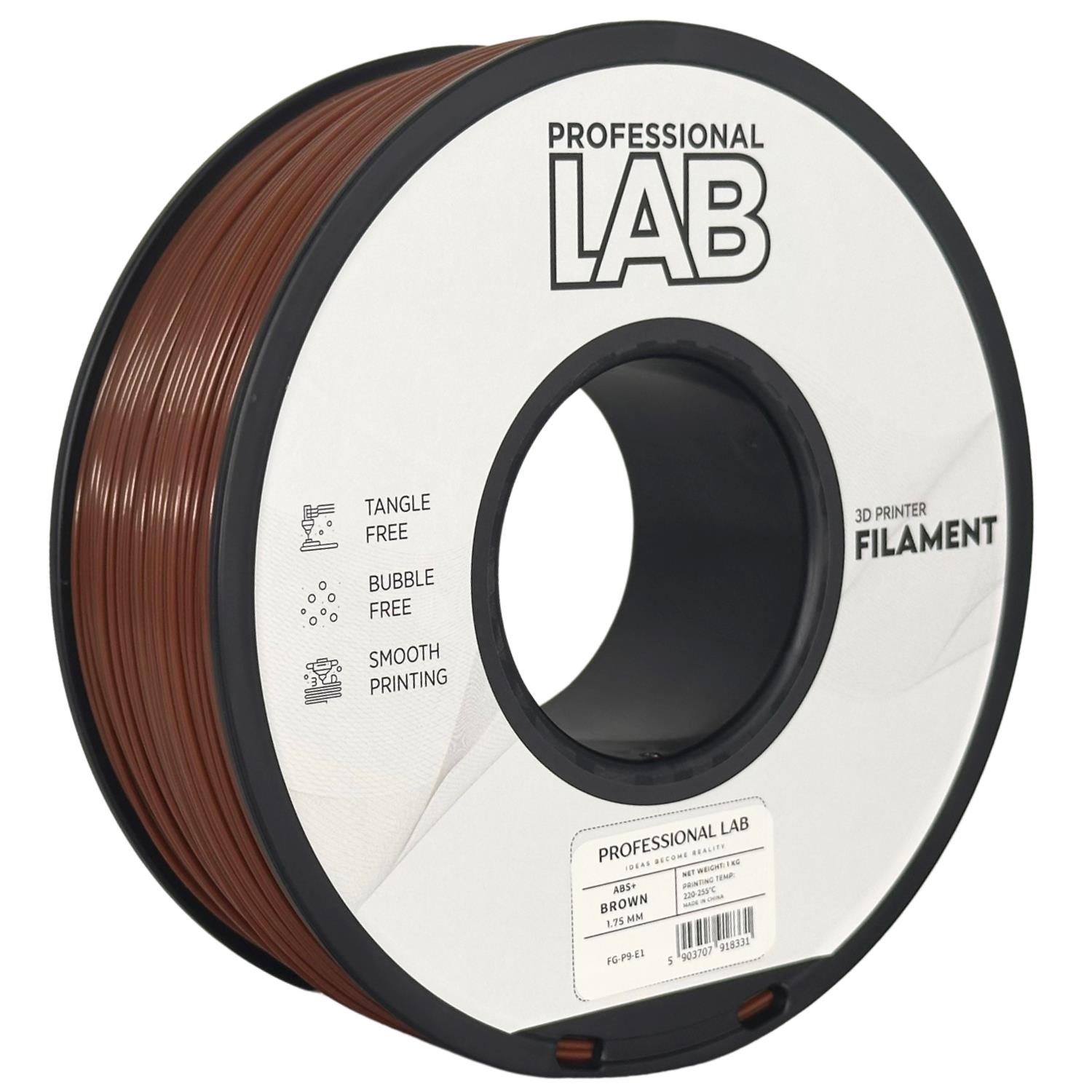 филамент за 3D принтери за принтери и печатащи устройства на 3D print Filament филамент за 3D принтери ABS+ brown, 1kg, кафяв ABS+ brown, Prof. Lab. Ниски цени, прецизно изпълнение, високо качество.