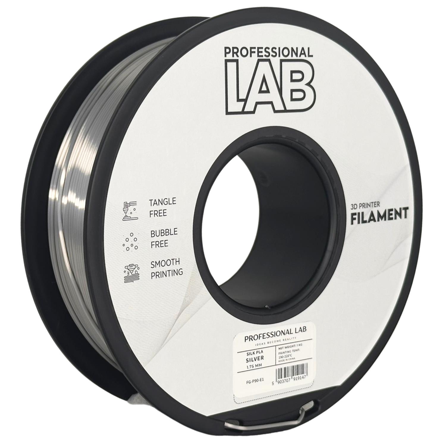 филамент за 3D принтери за принтери и печатащи устройства на 3D print Filament филамент за 3D принтери Silk PLA silver 1кг. цвят сребро Silk PLA silver, Prof. Lab.  цнимка 2.