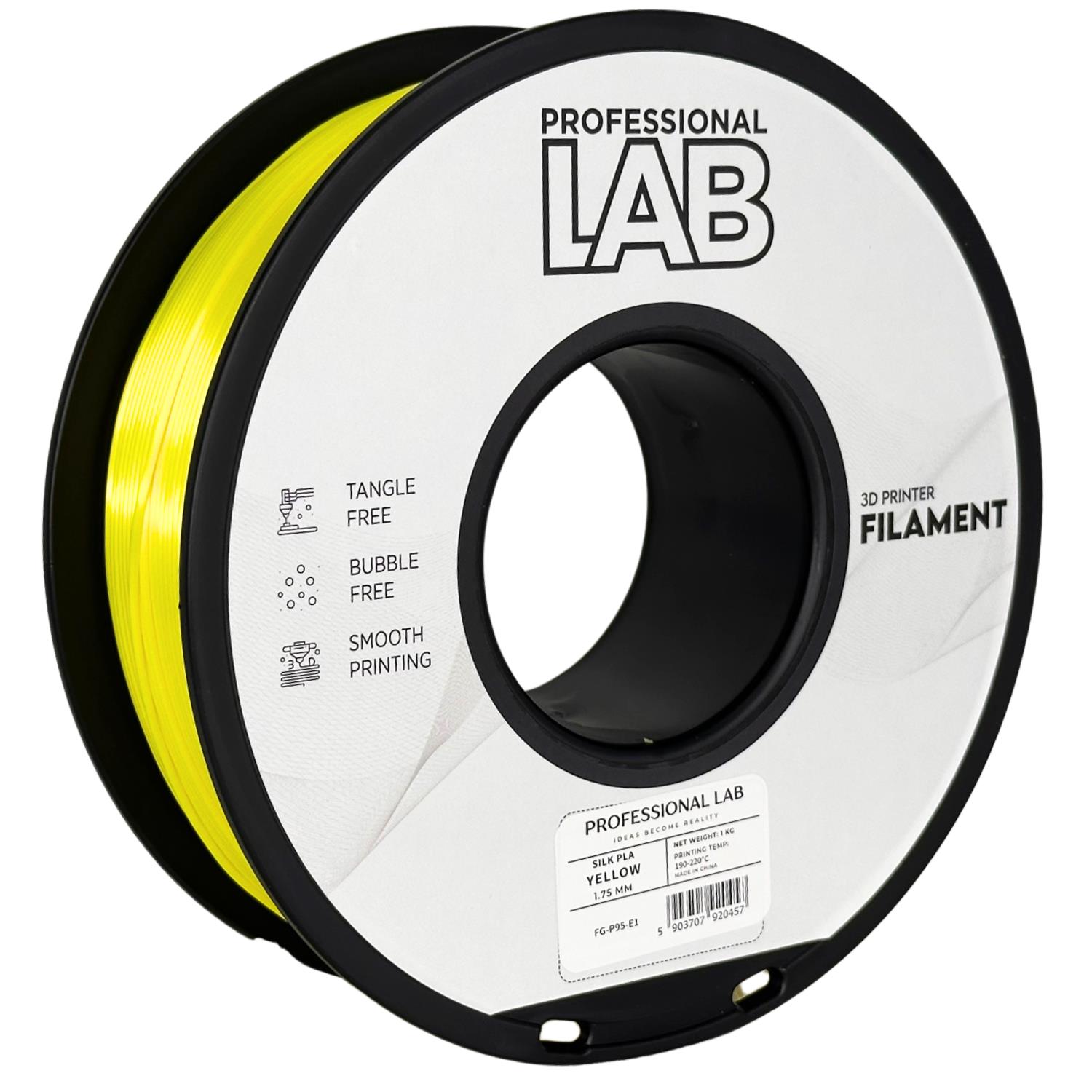 филамент за 3D принтери за принтери и печатащи устройства на 3D print Filament филамент за 3D принтери Silk PLA yellow 1кг. жълт Silk PLA yellow, Prof. Lab.  цнимка 2.