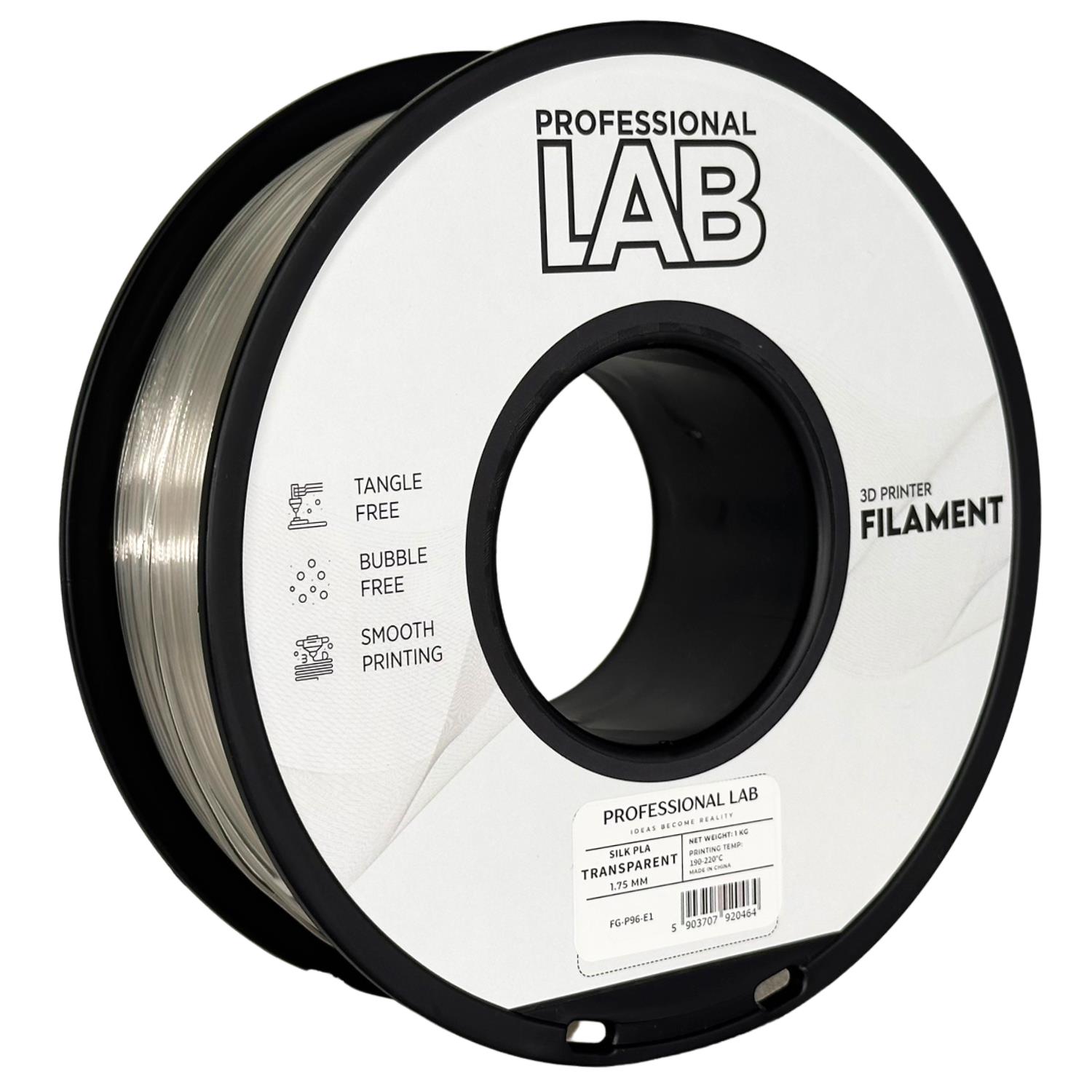 филамент за 3D принтери за принтери и печатащи устройства на 3D print Filament филамент за 3D принтери Silk PLA transparent 1кг. прозрачен Silk PLA transparent, Prof. Lab. Ниски цени, прецизно изпълнение, високо качество.