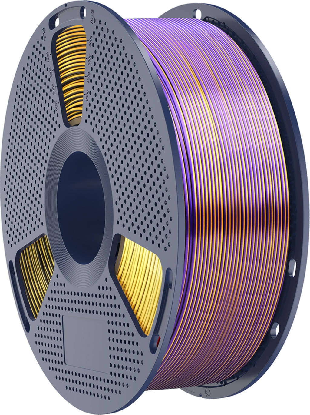 филамент за 3D принтери за принтери и печатащи устройства на 3D print Filament филамент за 3D принтери Silk PLA Tri Color black gold purple 1кг трицветен: черен, златно и лилаво Silk PLA Tri Color black gold purple, Smart Print.  цнимка 2.
