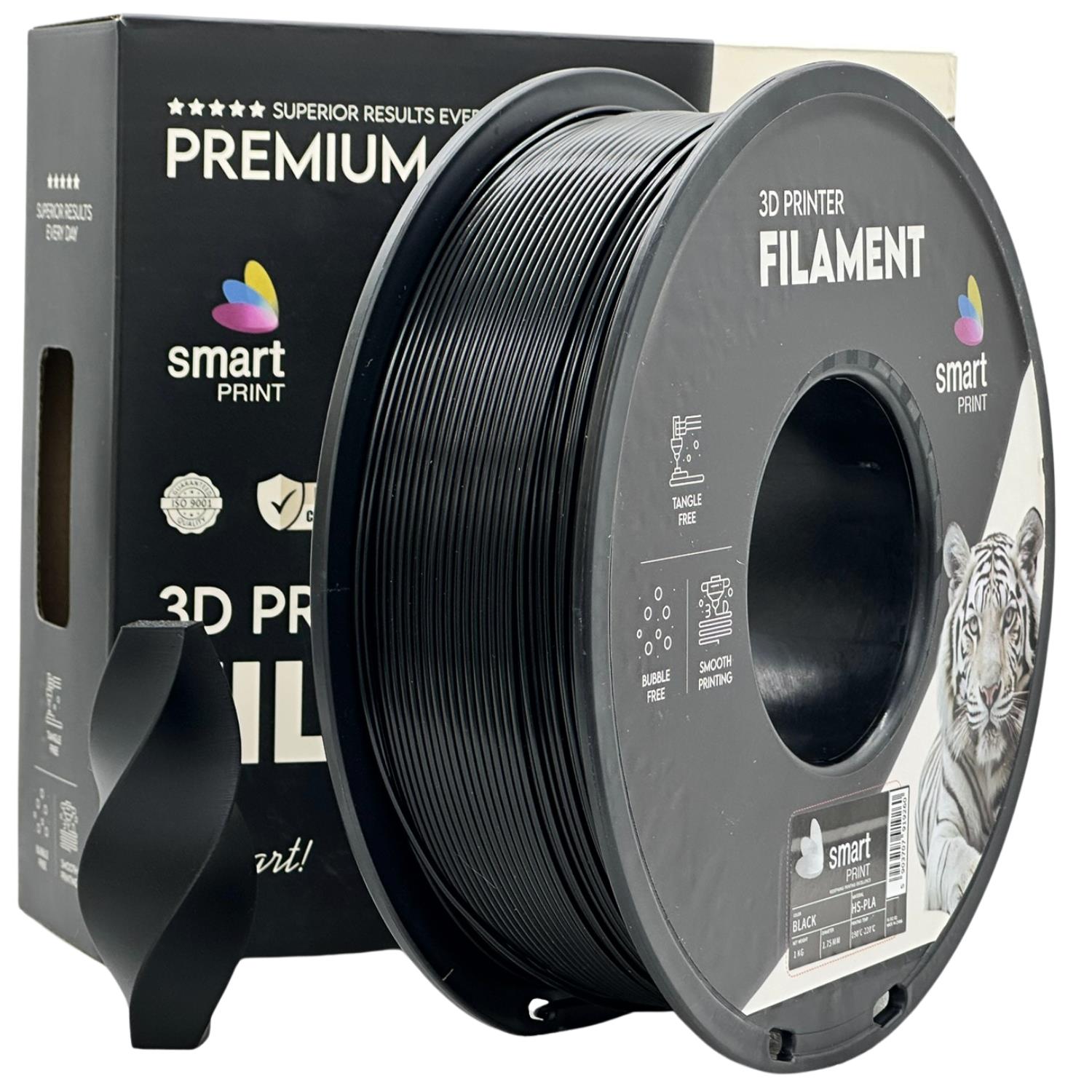 филамент за 3D принтери за принтери и печатащи устройства на 3D print Filament филамент за 3D принтери HS-PLA black 1кг черен HS-PLA black, Smart Print. Ниски цени, прецизно изпълнение, високо качество.