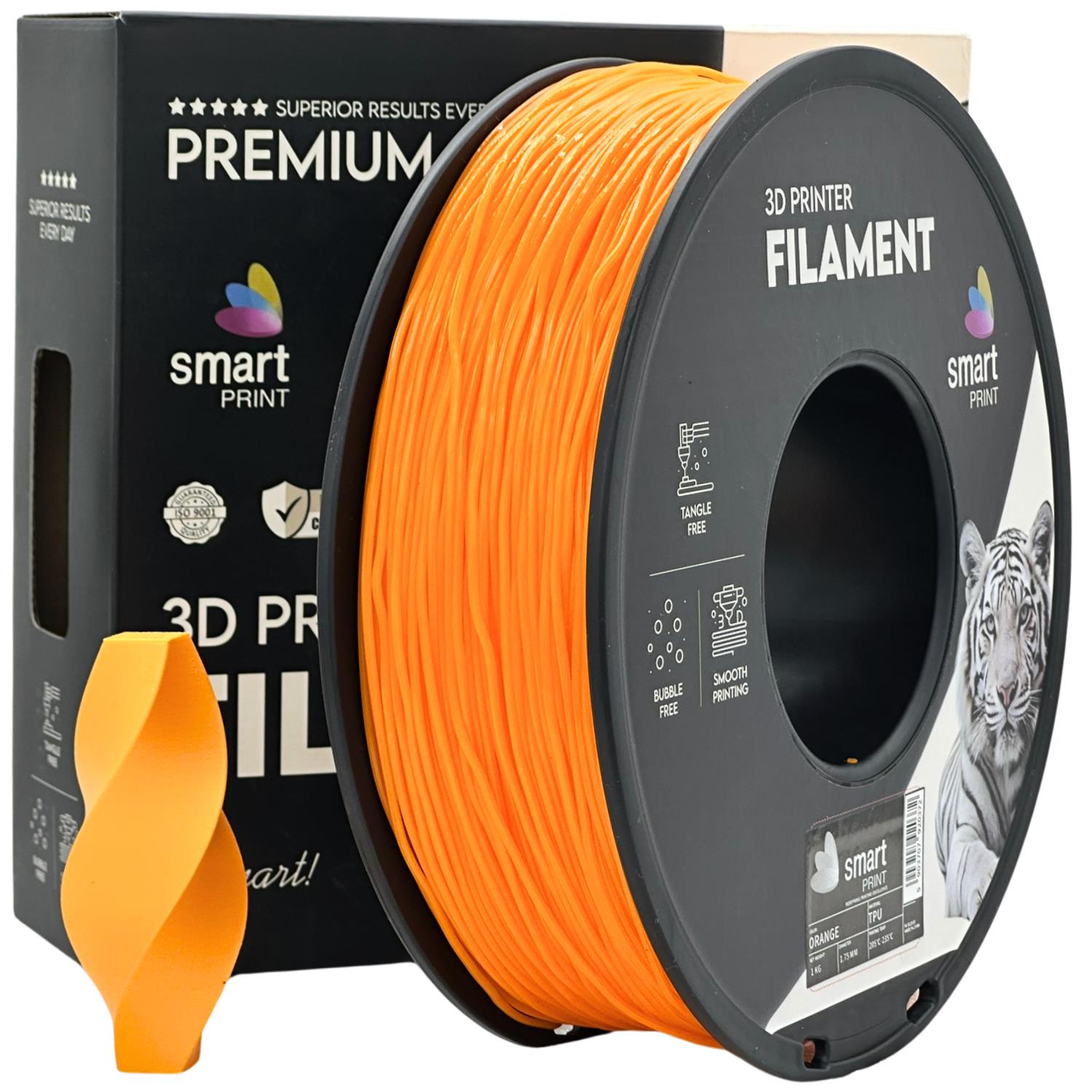 филамент за 3D принтери за принтери и печатащи устройства на 3D print Filament филамент за 3D принтери TPU orange 1кг. оранжев TPU orange, Smart. Ниски цени, прецизно изпълнение, високо качество.