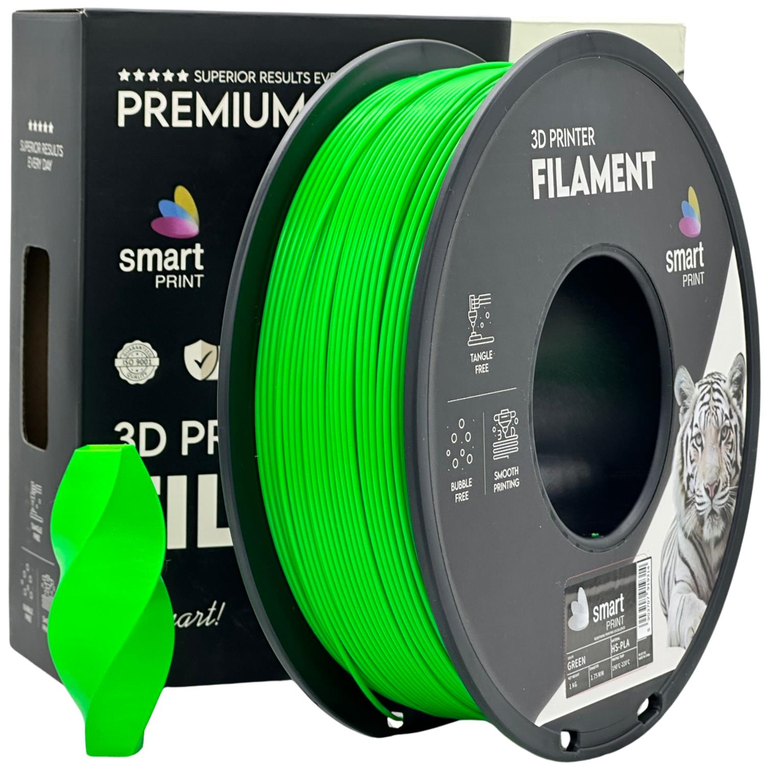 филамент за 3D принтери за принтери и печатащи устройства на 3D print Filament филамент за 3D принтери HS-PLA green 1кг зелен HS-PLA green, Smart Print. Ниски цени, прецизно изпълнение, високо качество.