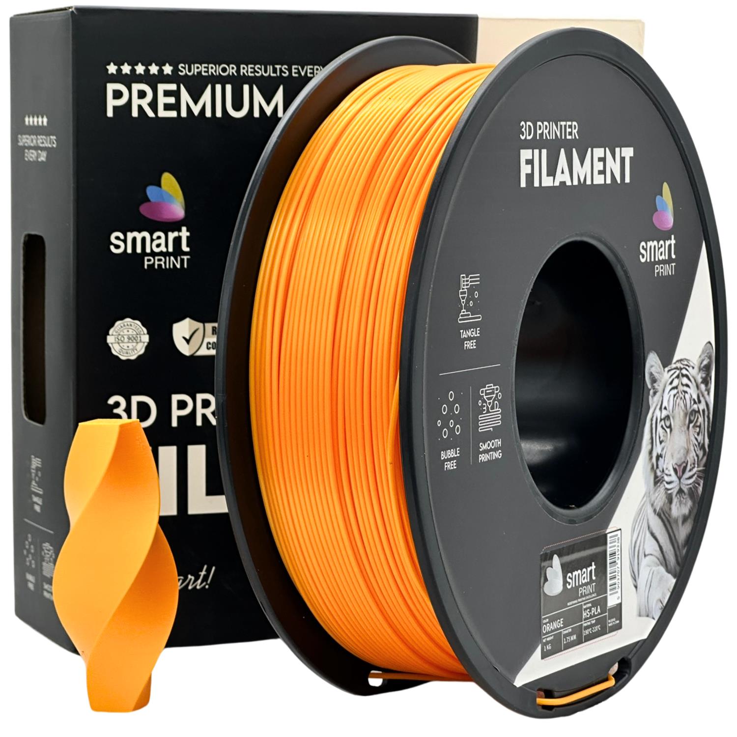 филамент за 3D принтери за принтери и печатащи устройства на 3D print Filament филамент за 3D принтери HS-PLA orange 1кг. оранжев HS-PLA orange, Smart Print. Ниски цени, прецизно изпълнение, високо качество.