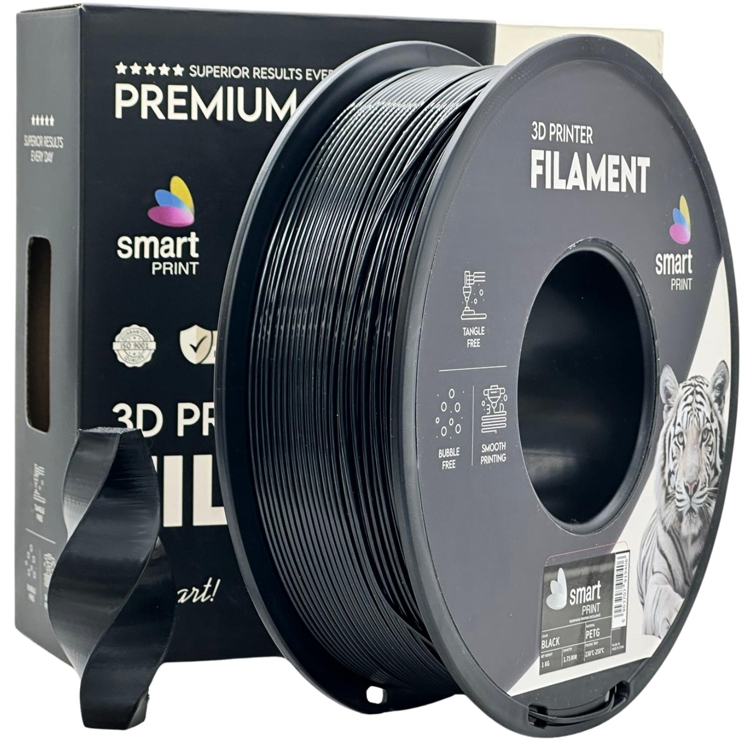 филамент за 3D принтери за принтери и печатащи устройства на 3D print Filament филамент за 3D принтери PETG black 1кг черен PETG black, Smart. Ниски цени, прецизно изпълнение, високо качество.