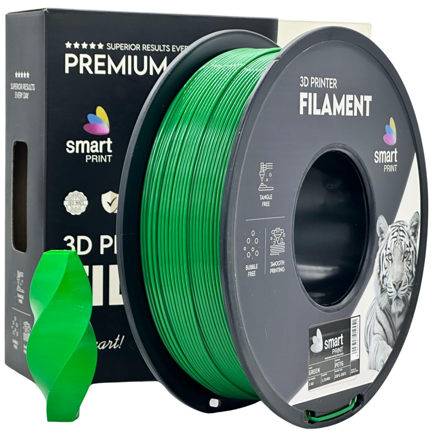 филамент за 3D принтери за принтери и печатащи устройства на 3D print Filament филамент за 3D принтери PETG green 1kg зелен PETG green, Smart. Ниски цени, прецизно изпълнение, високо качество.
