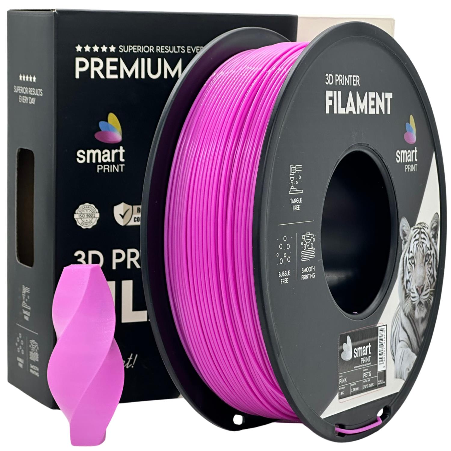 филамент за 3D принтери за принтери и печатащи устройства на 3D print Filament филамент за 3D принтери PETG pink 1кг розов PETG pink, Smart. Ниски цени, прецизно изпълнение, високо качество.