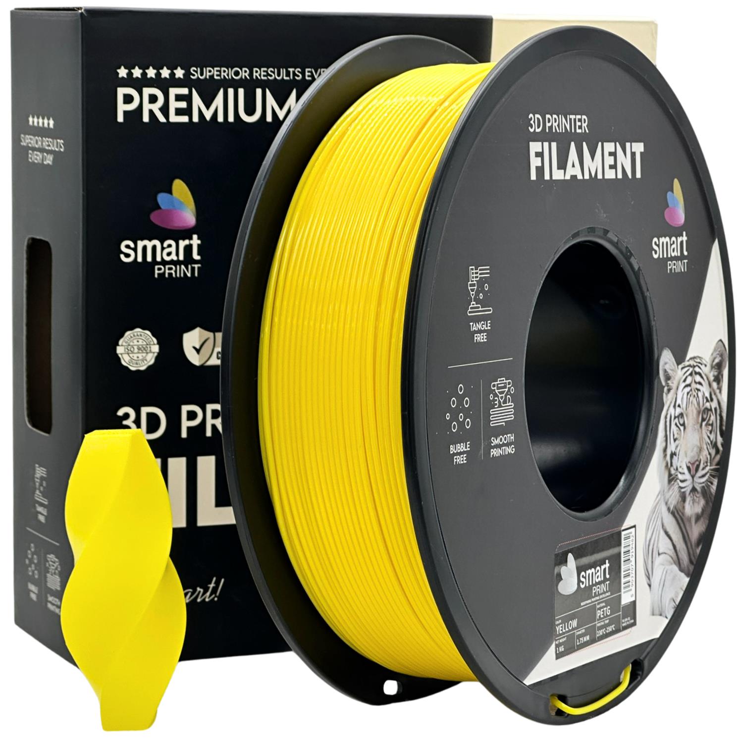 филамент за 3D принтери за принтери и печатащи устройства на 3D print Filament филамент за 3D принтери PETG yellow 1кг. жълт PETG yellow, Smart. Ниски цени, прецизно изпълнение, високо качество.