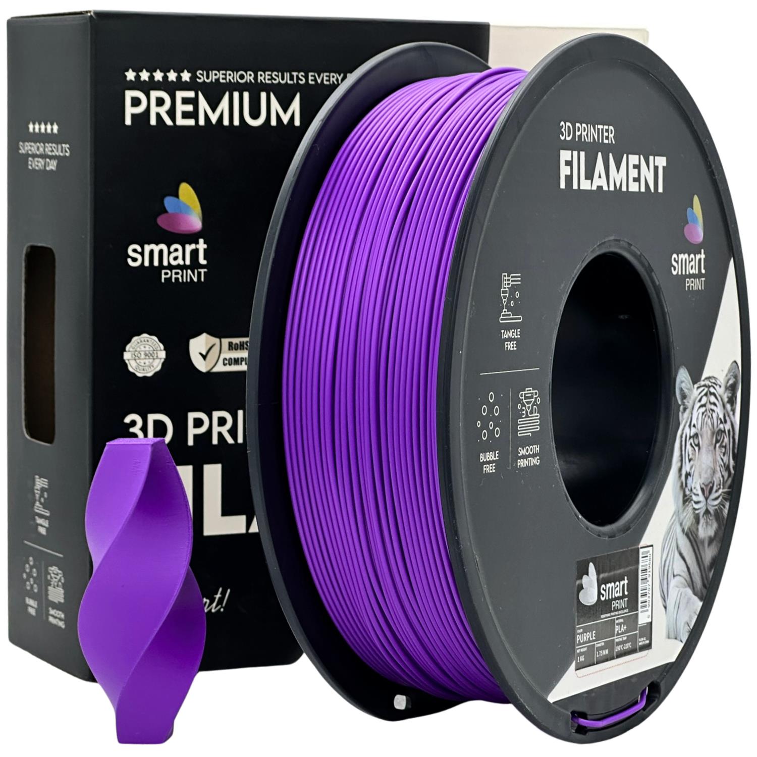 филамент за 3D принтери за принтери и печатащи устройства на 3D print Filament филамент за 3D принтери PLA+ purple 1кг. PLA+ purple, Smart. Ниски цени, прецизно изпълнение, високо качество.