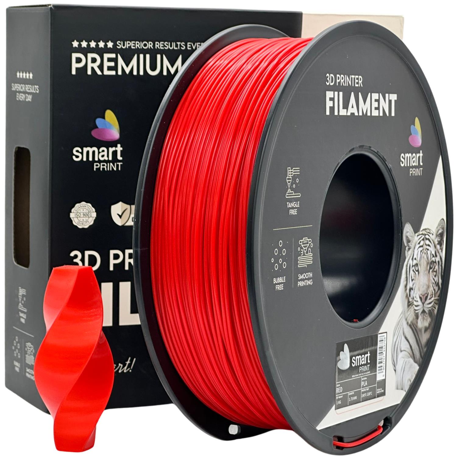 филамент за 3D принтери за принтери и печатащи устройства на 3D print Filament филамент за 3D принтери PLA red 1кг червен PLA red, Smart Print. Ниски цени, прецизно изпълнение, високо качество.