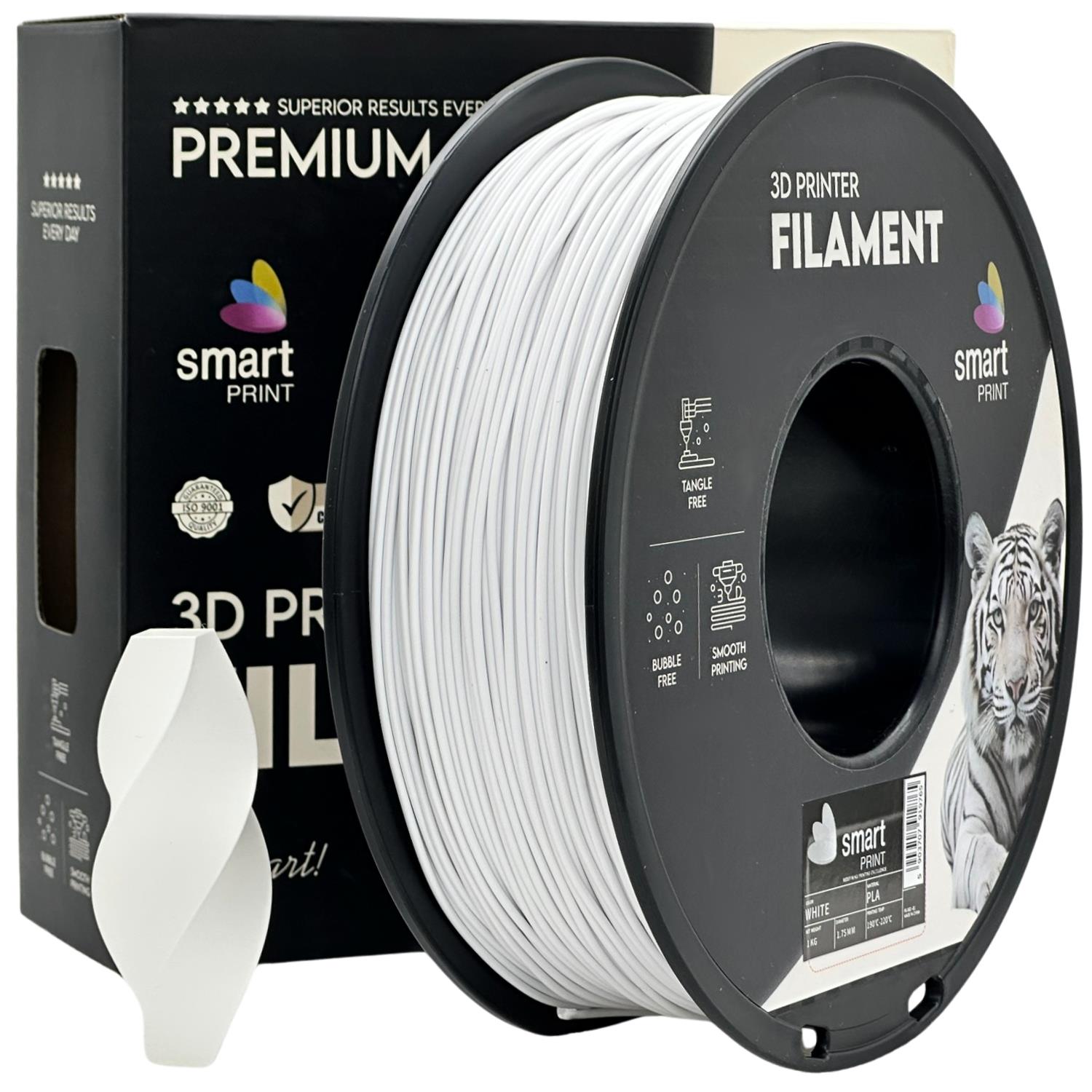 филамент за 3D принтери за принтери и печатащи устройства на 3D print Filament филамент за 3D принтери PLA white 1кг бял PLA white, Smart. Ниски цени, прецизно изпълнение, високо качество.