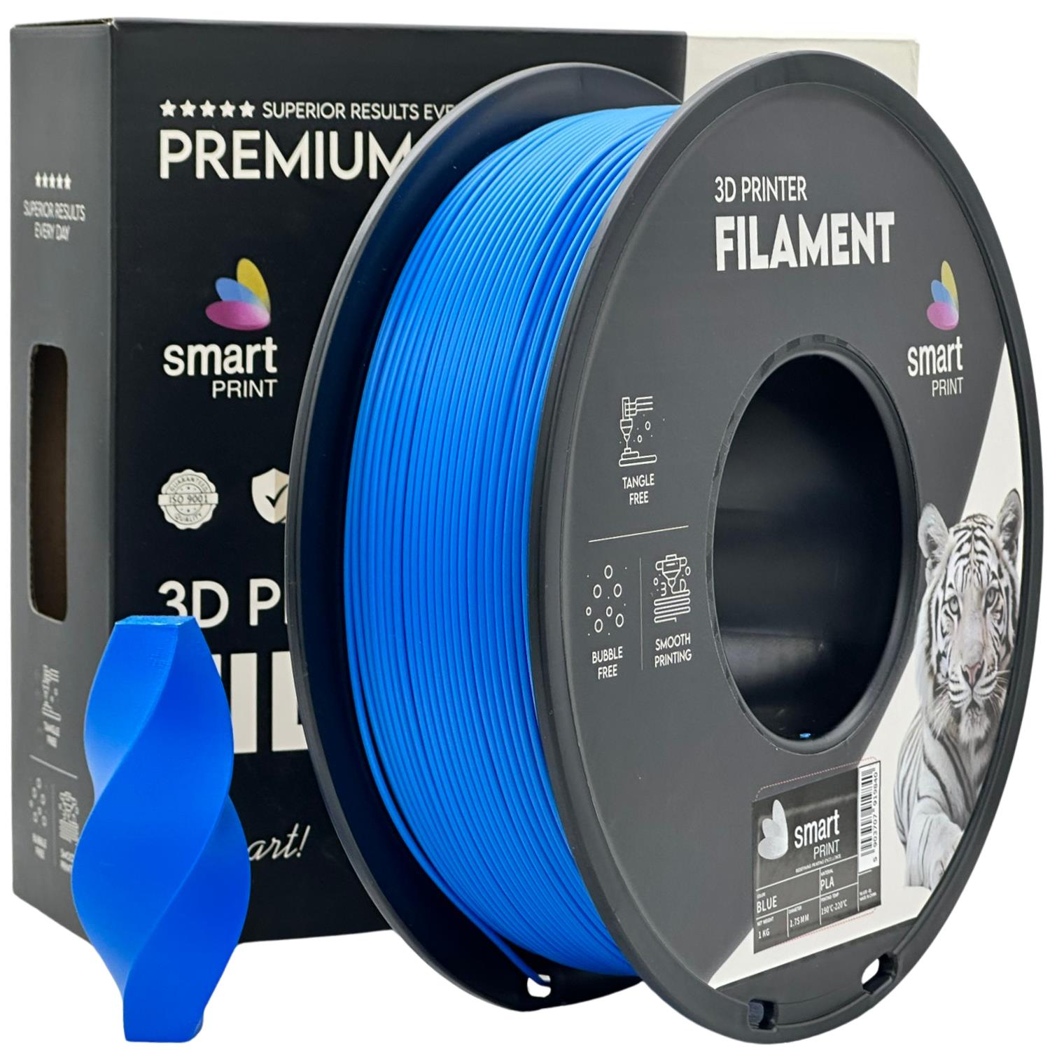 филамент за 3D принтери за принтери и печатащи устройства на 3D print Filament филамент за 3D принтери PLA blue 1кг син PLA blue, Smart. Ниски цени, прецизно изпълнение, високо качество.