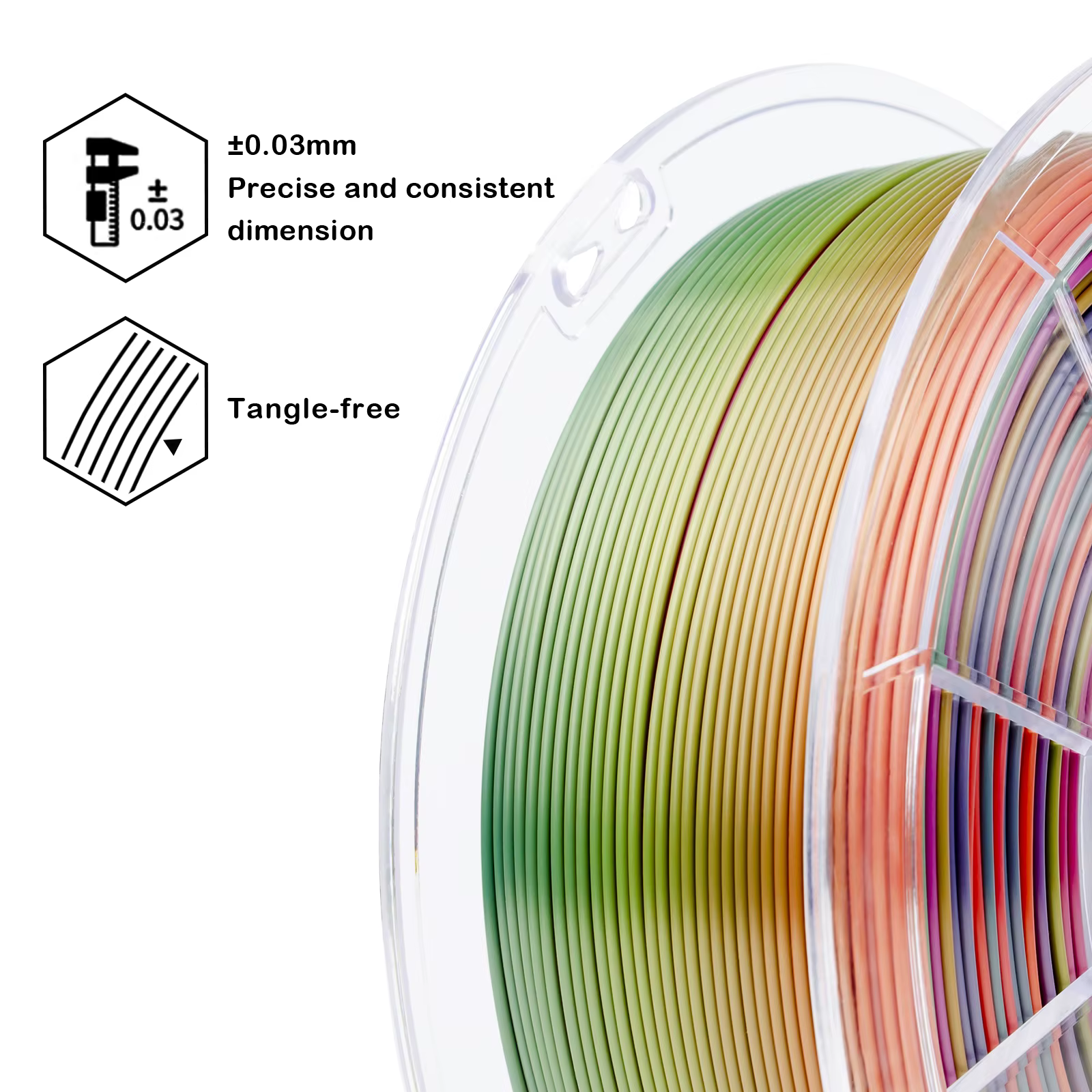 филамент за 3D принтери за принтери и печатащи устройства на 3D print Filament филамент за 3D принтери PLA gradient colour 1кг цветен PLA gradient colour, Smart.  цнимка 2.
