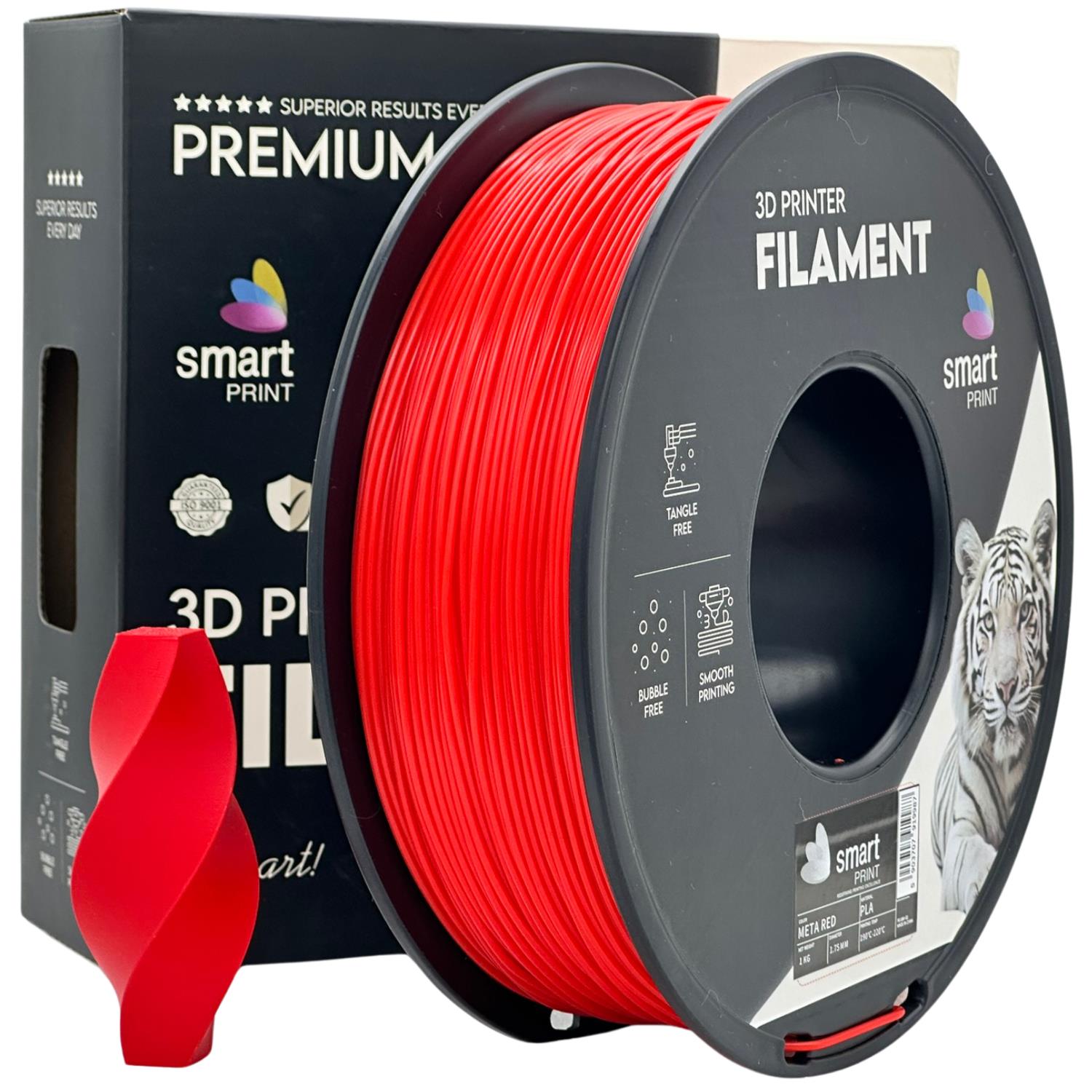 филамент за 3D принтери за принтери и печатащи устройства на 3D print Filament филамент за 3D принтери PLA meta red 1кг червен PLA meta red, Smart. Ниски цени, прецизно изпълнение, високо качество.