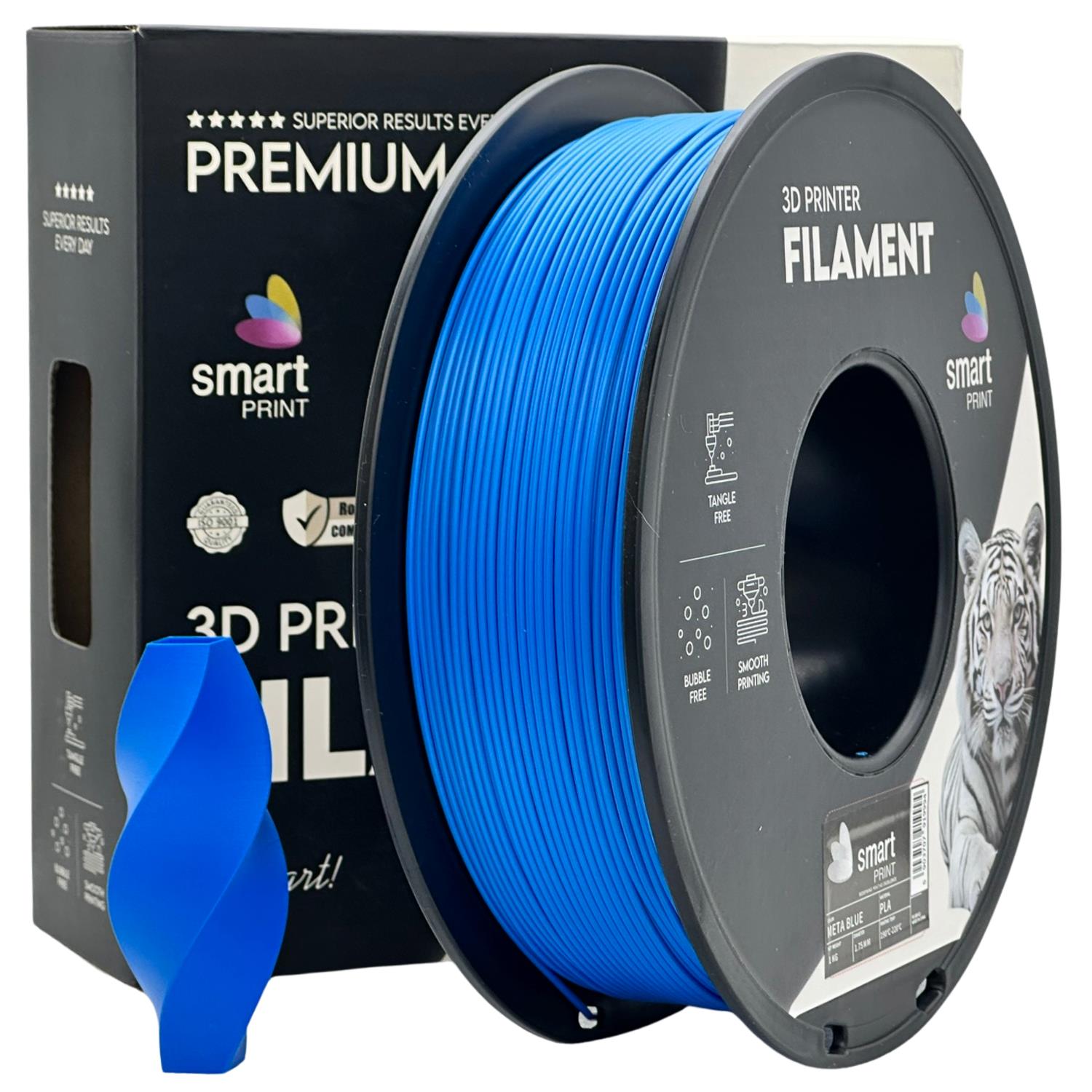 филамент за 3D принтери за принтери и печатащи устройства на 3D print Filament филамент за 3D принтери PLA meta blue 1кг син PLA meta blue, Smart. Ниски цени, прецизно изпълнение, високо качество.